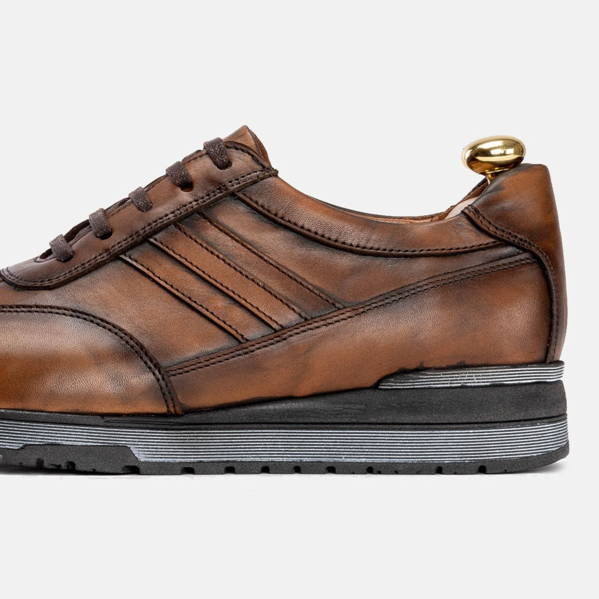 Volzak 5152 Basket en cuir Marron Vintage