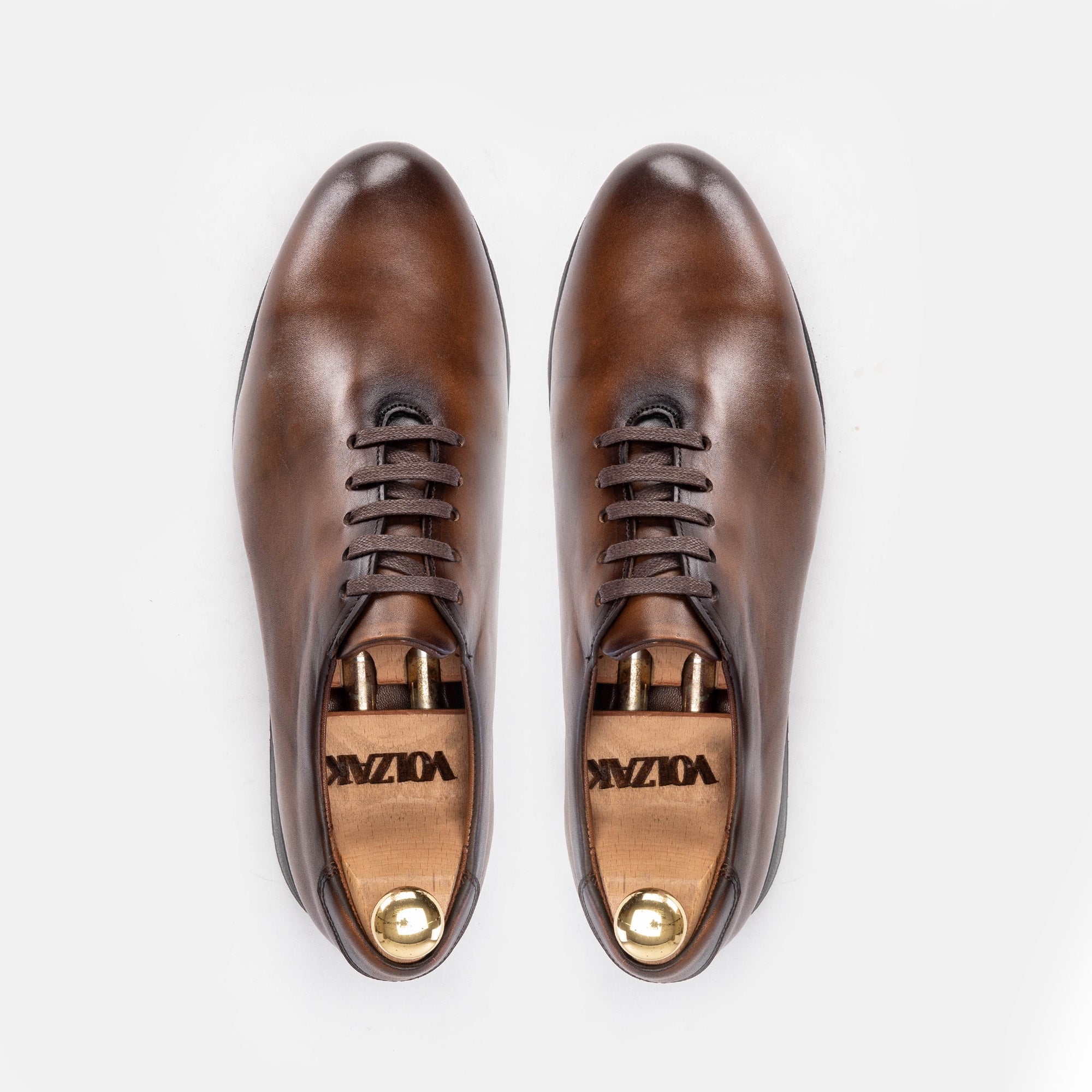 Volzak 5154 Basket en cuir Marron Vintage