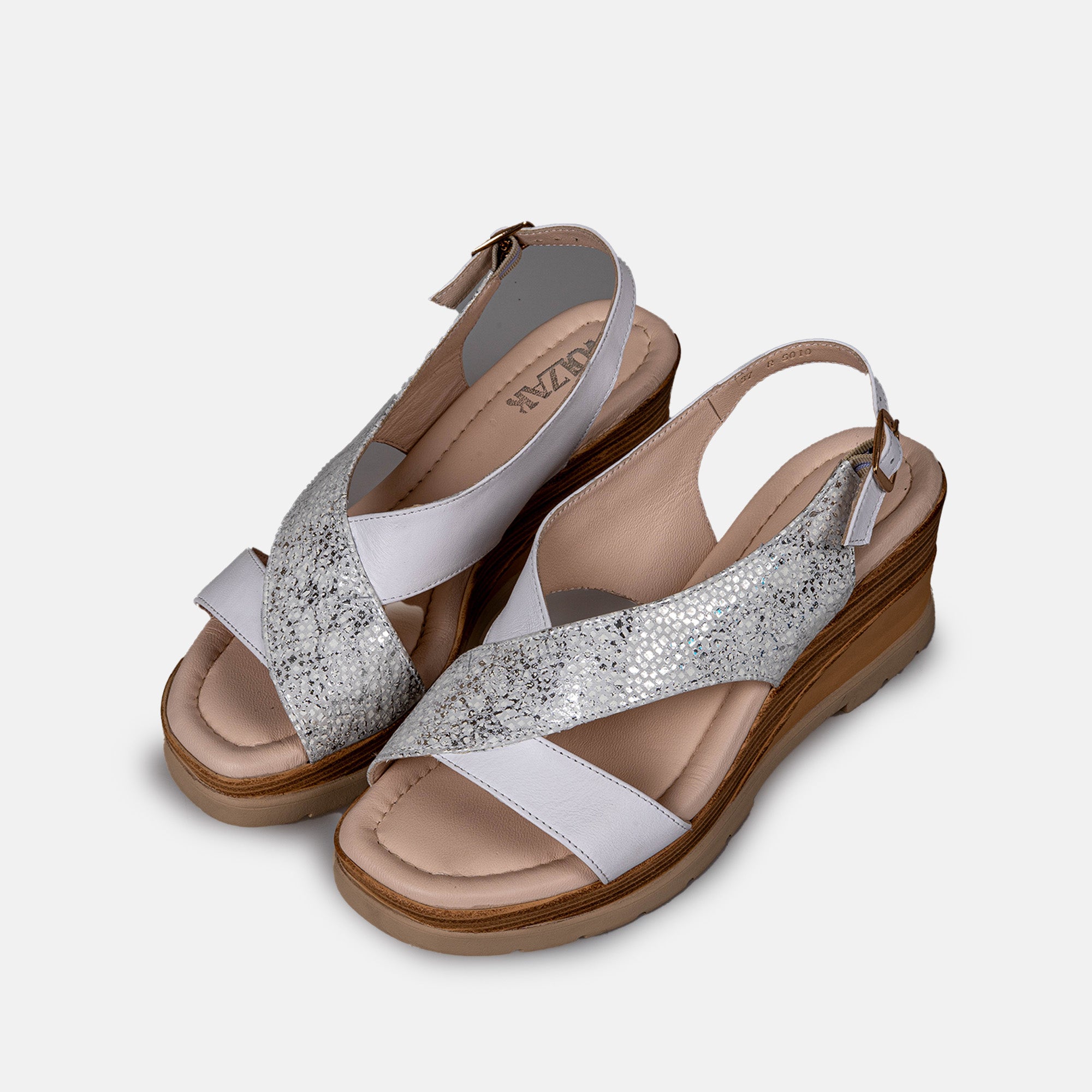 Volzak 5014 Sandale en cuir Blanc