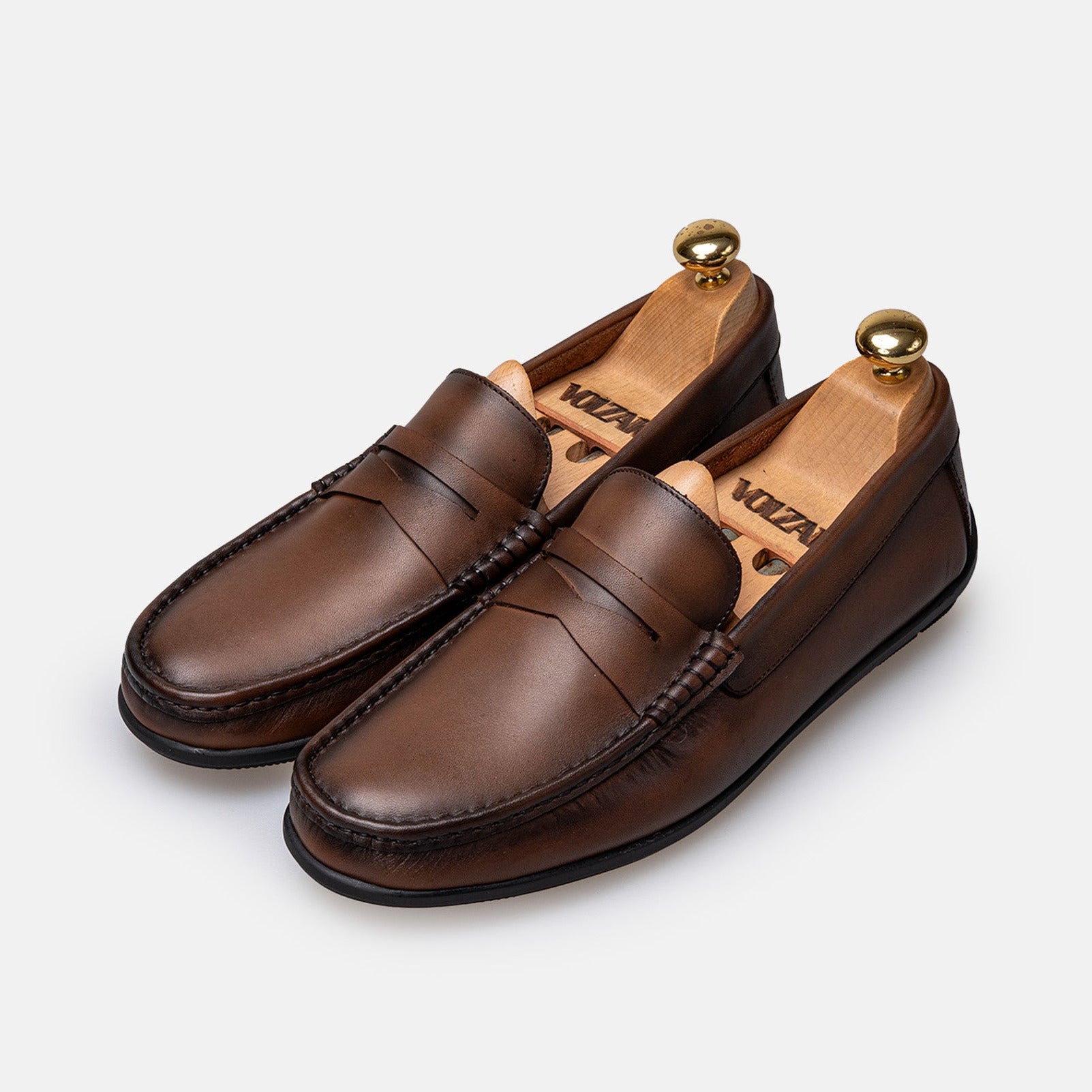 Volzak 5420 Mocassin en cuir Marron Vintage