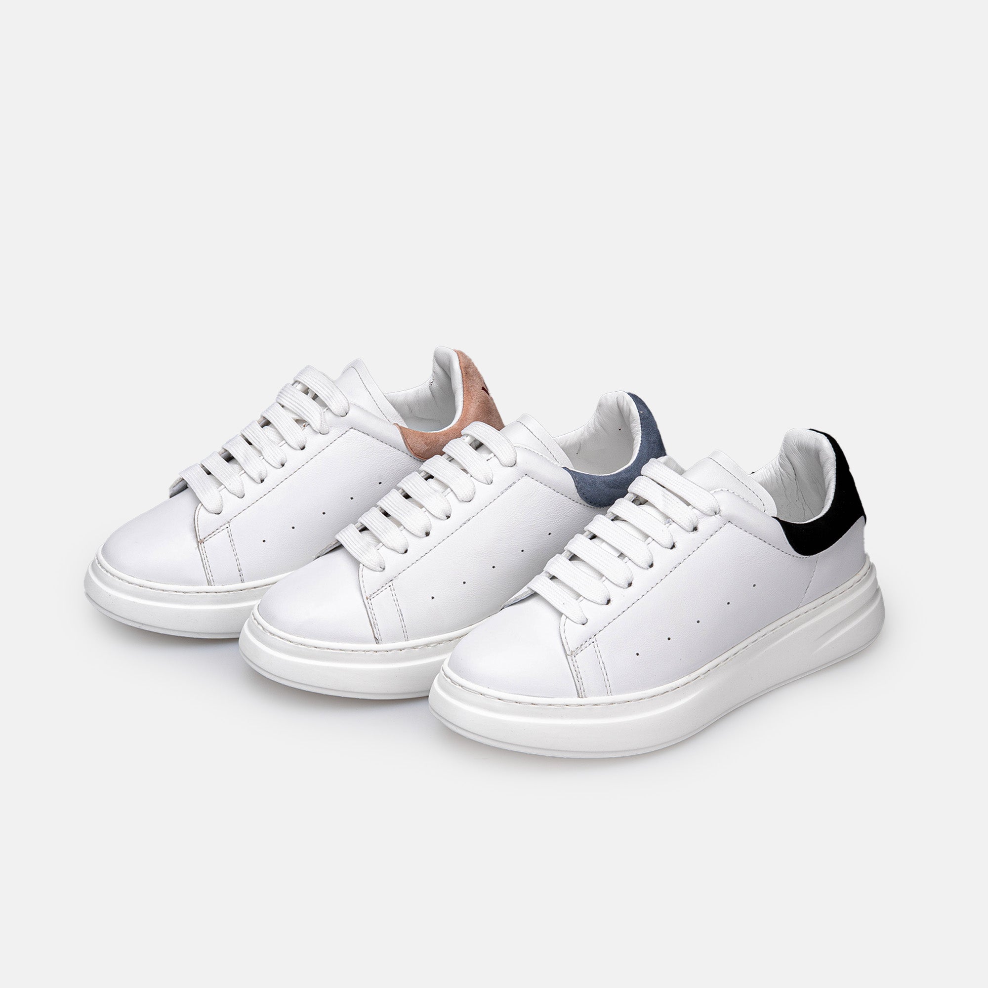 Volzak 3001 Basket en cuir Blanc pêche clair