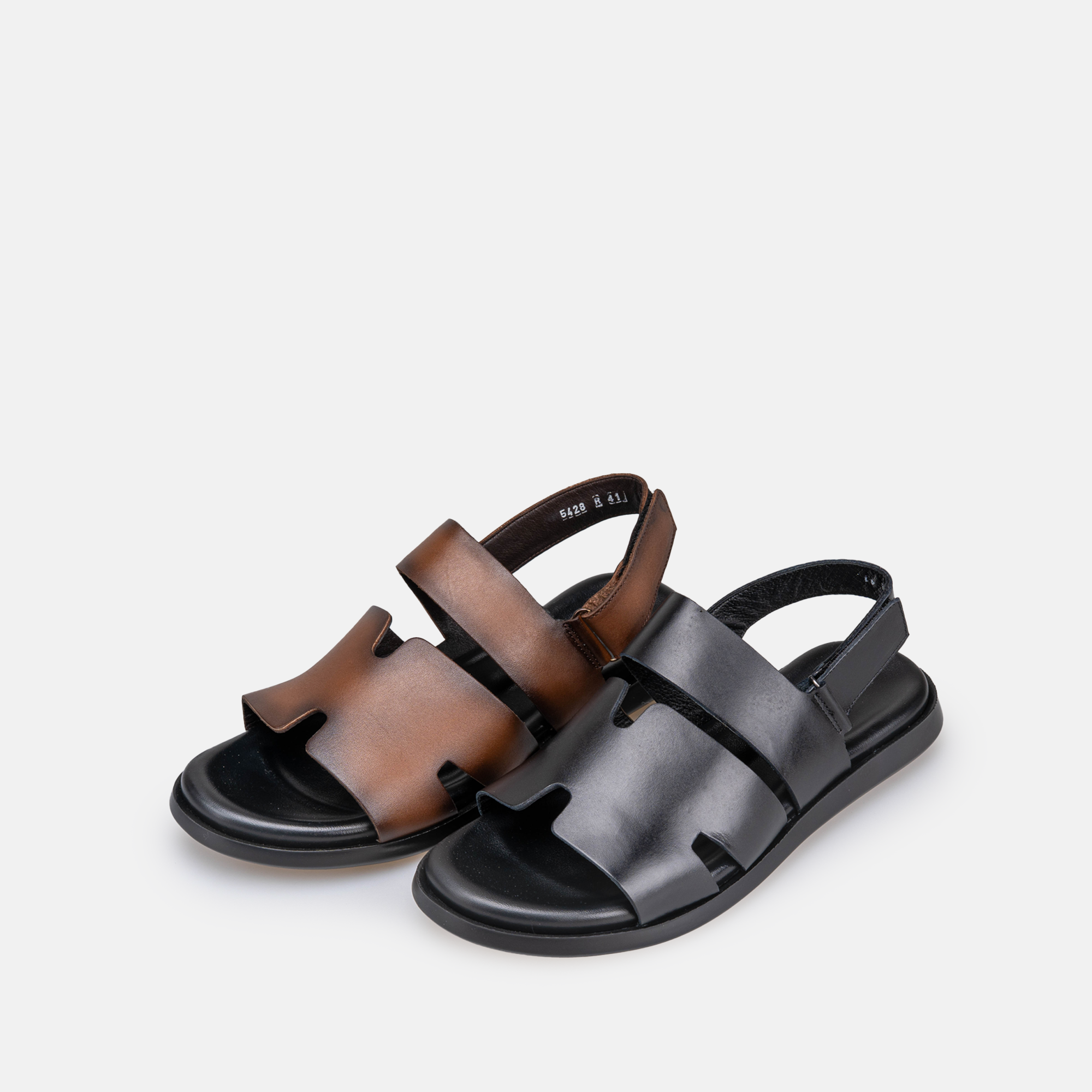 Volzak 5428 Sandale en cuir Marron Vintage