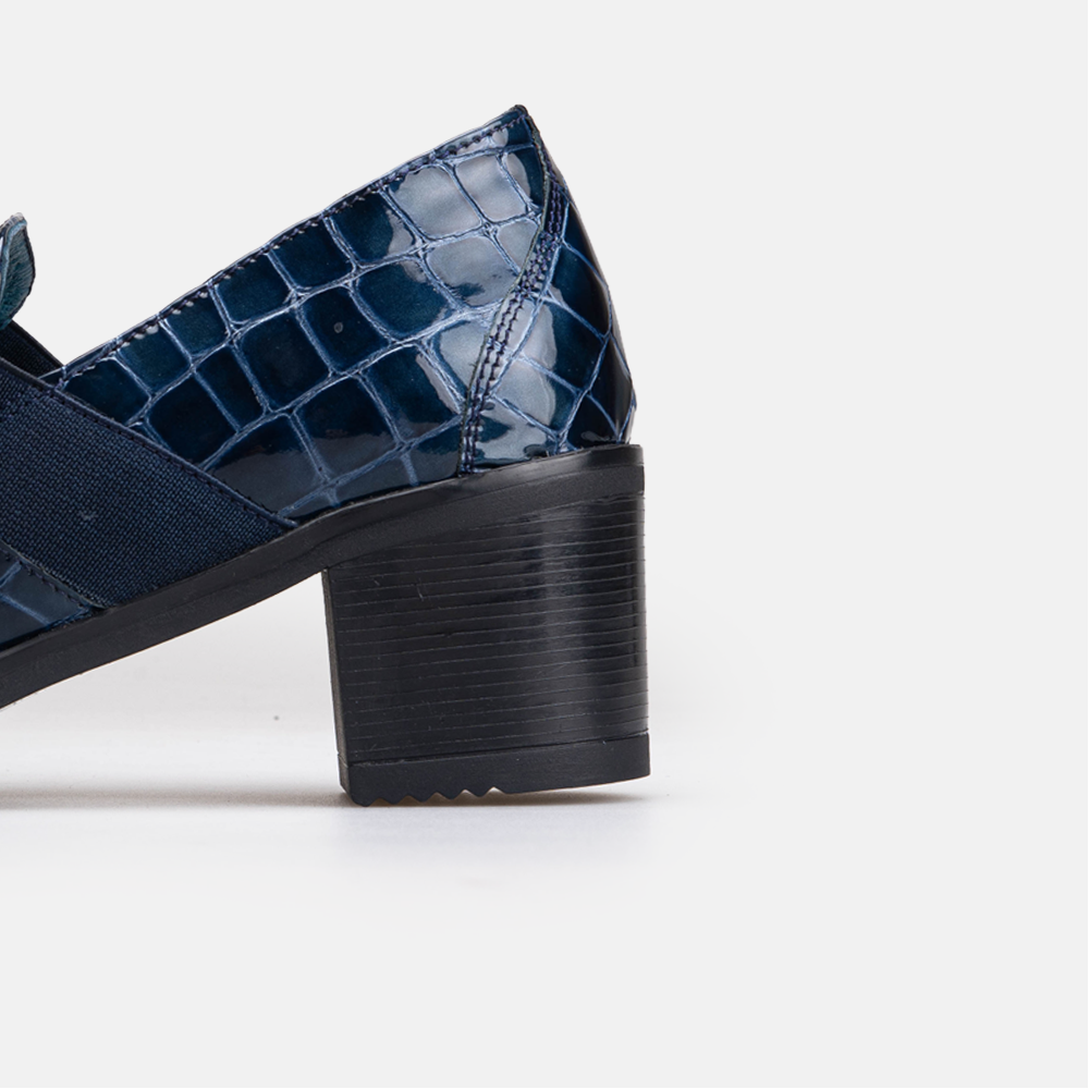 Volzak 535 chaussure en cuir Bleu Serpent Vernis