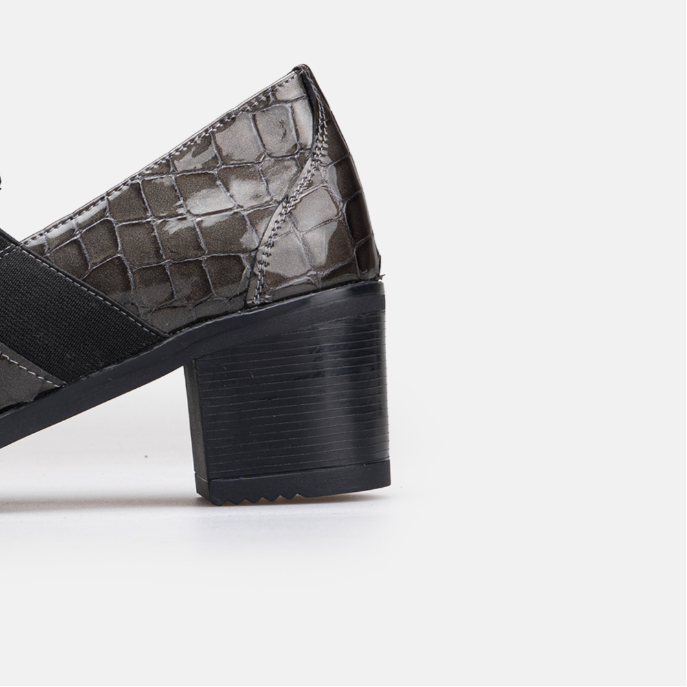 Volzak 535 chaussure en cuir Gris Serpent Vernis