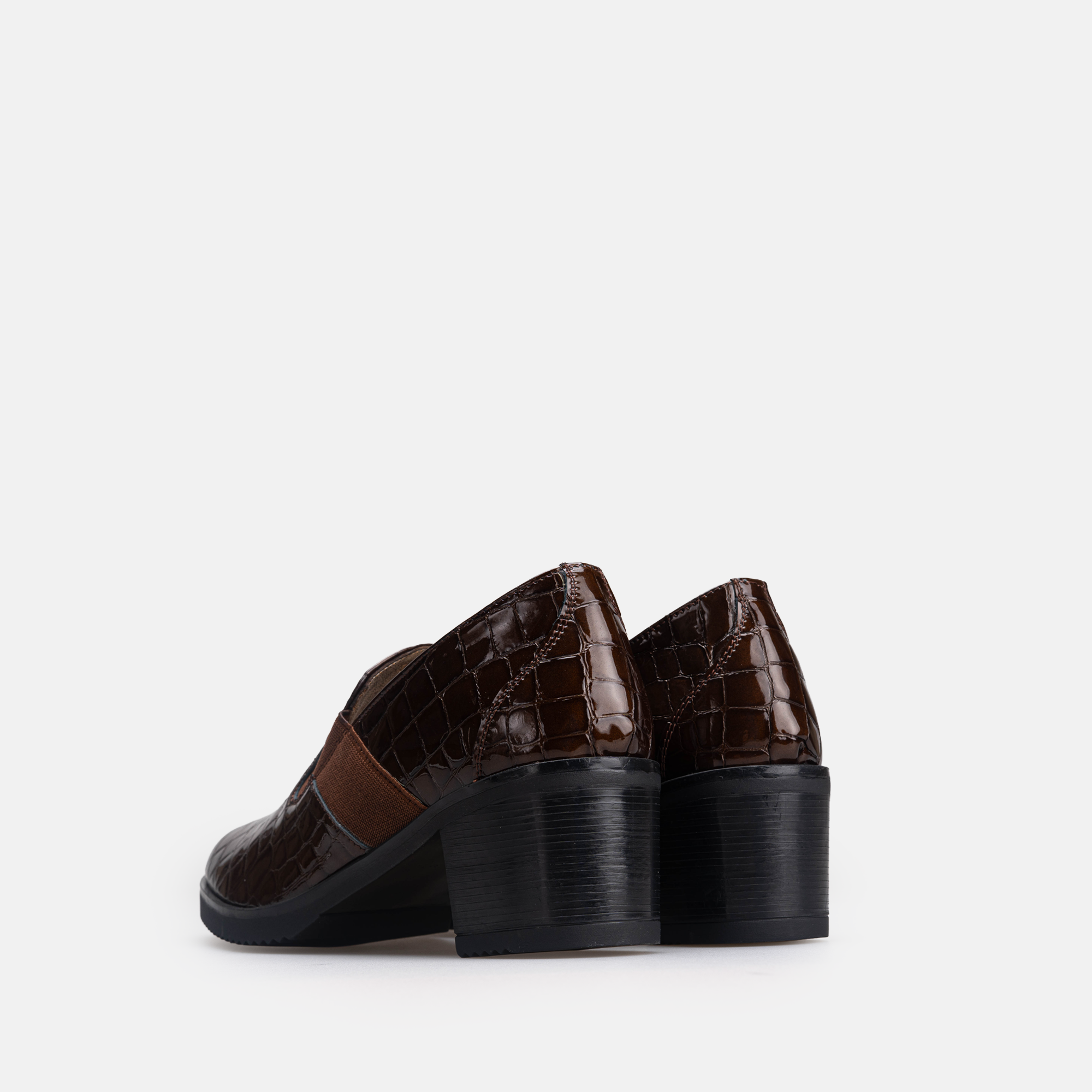 Volzak 535 chaussure en cuir Marron Serpent Vernis