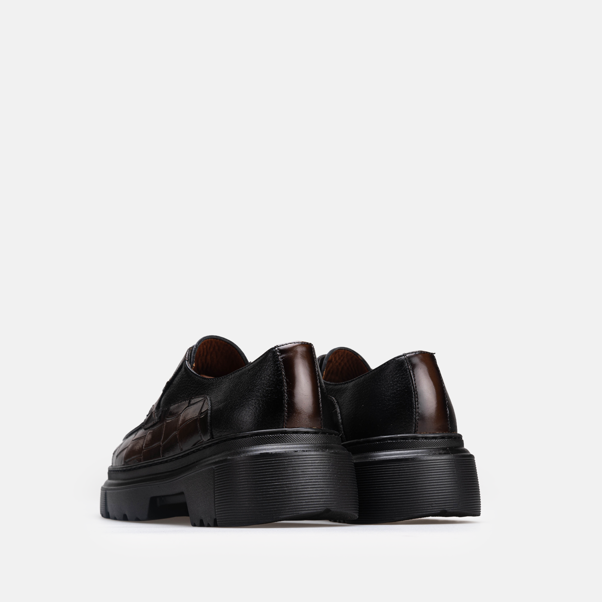 Volzak 5528 chaussure en cuir Marron Croco Grainé