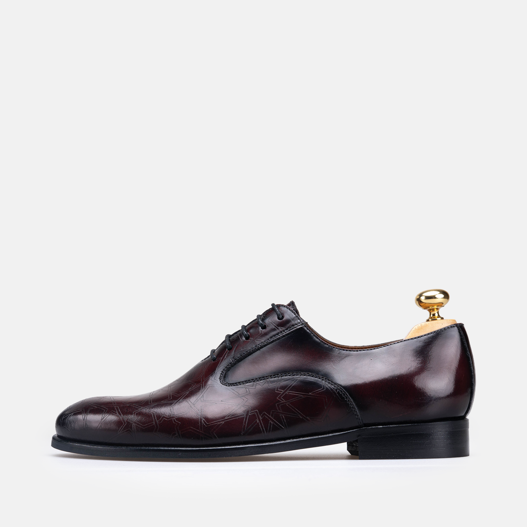 Édition limitée Volzak Zellige chaussure en cuir Bordeaux Démasquable