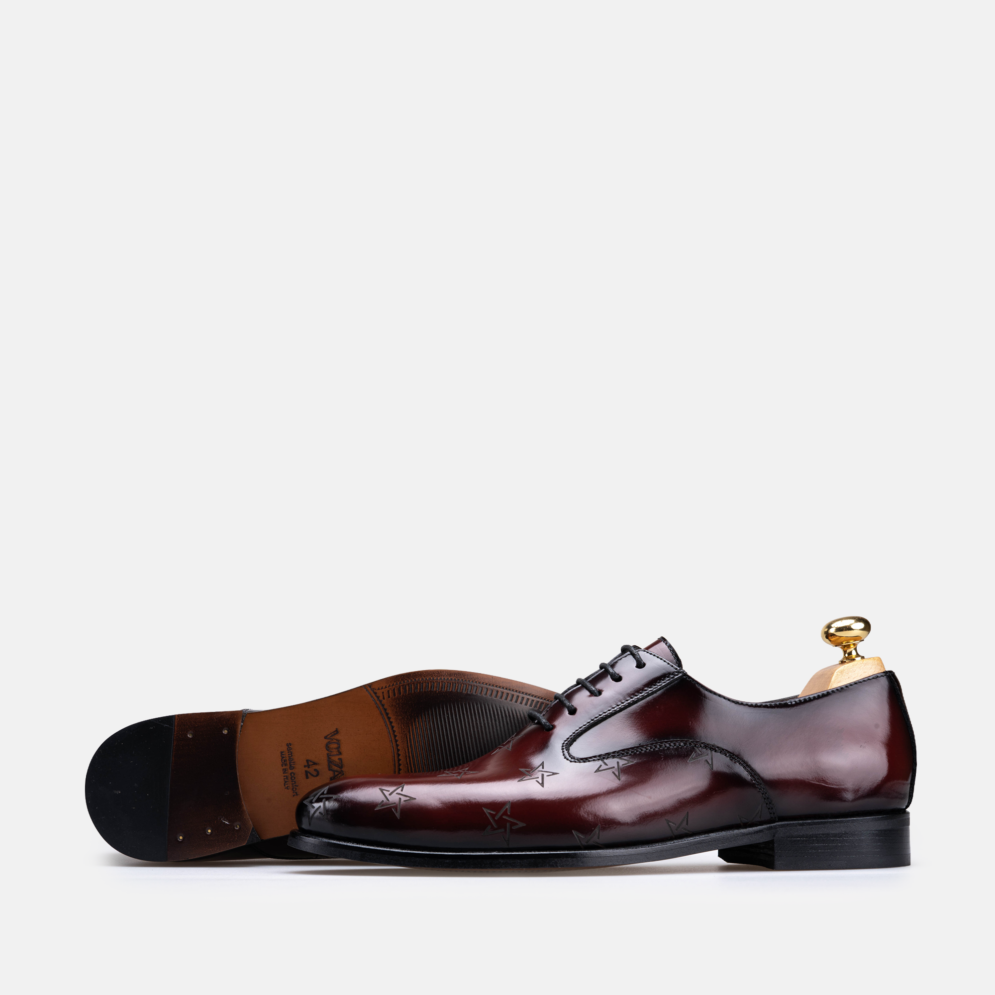 Édition limitée Volzak Morocco chaussure en cuir Bordeaux Démasquable