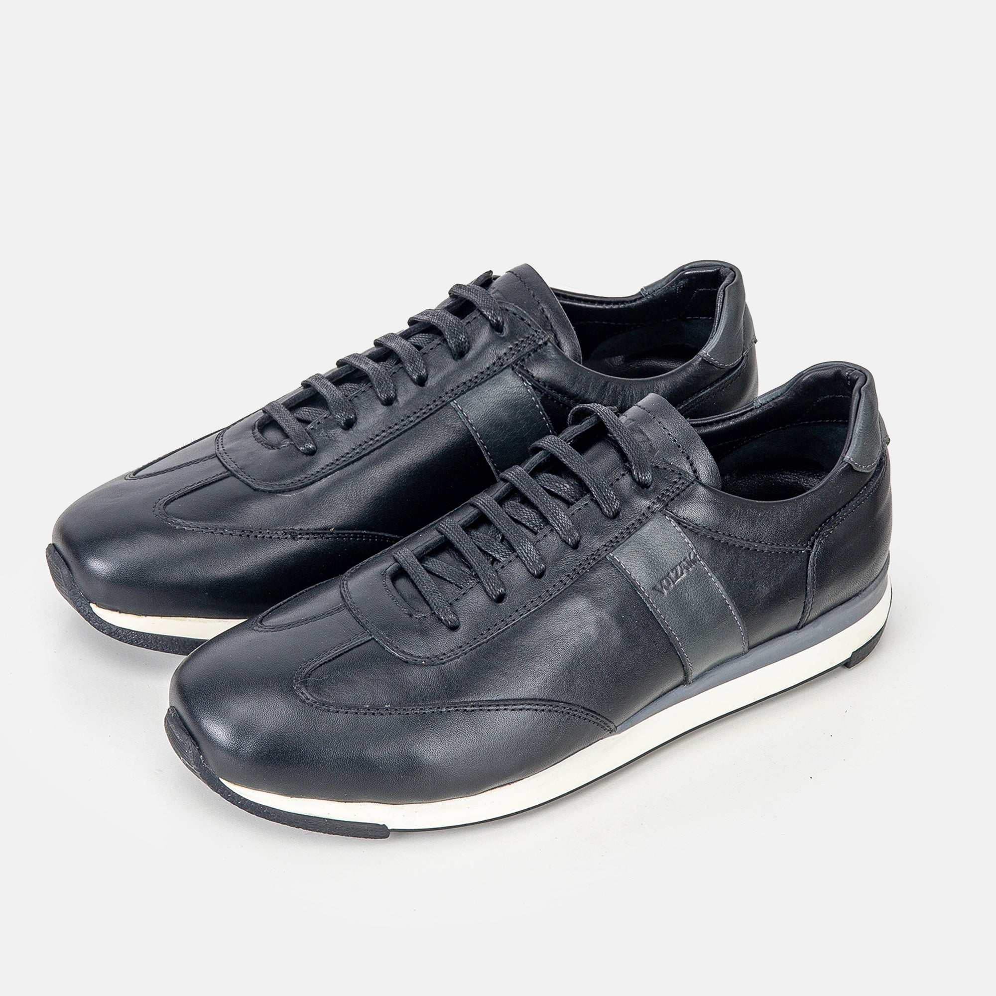 Volzak 6048 Basket en cuir Noir Gris