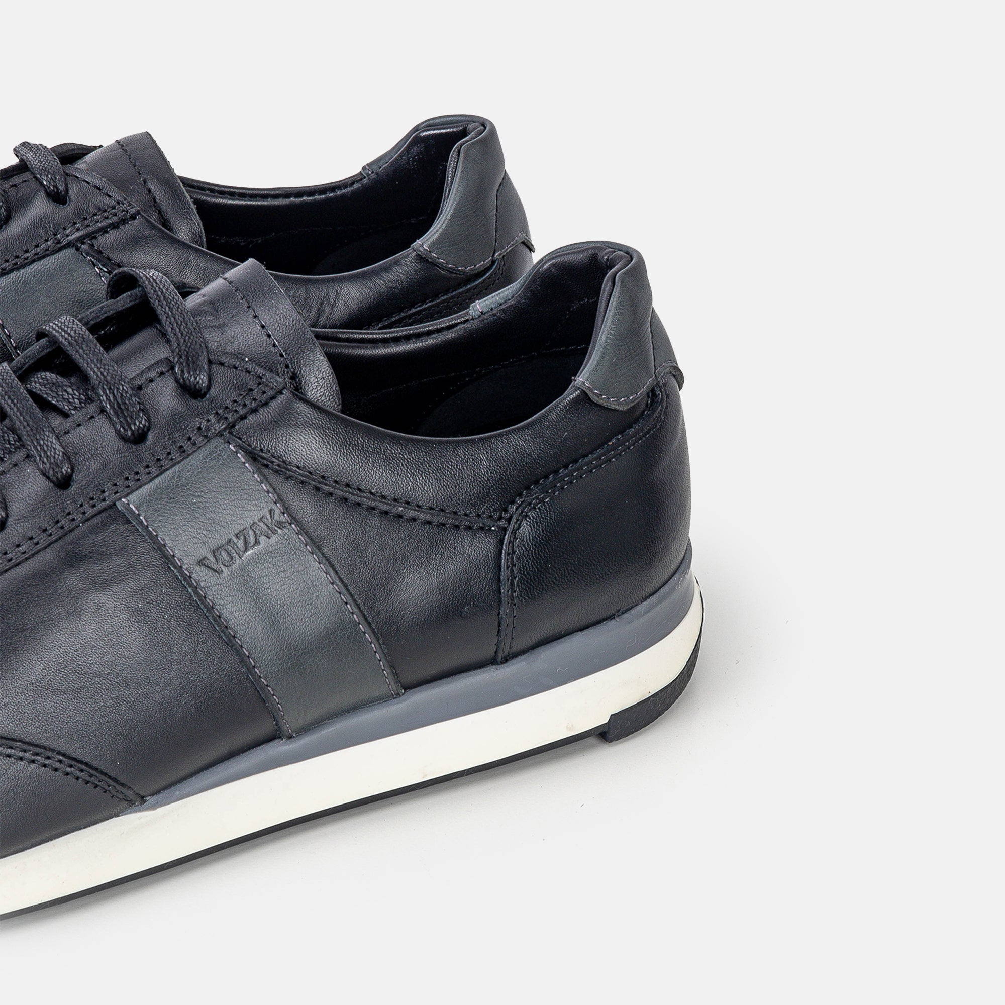 Volzak 6048 Basket en cuir Noir Gris