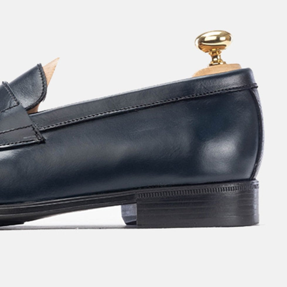 Volzak 5157 Mocassin penny en cuir Bleu