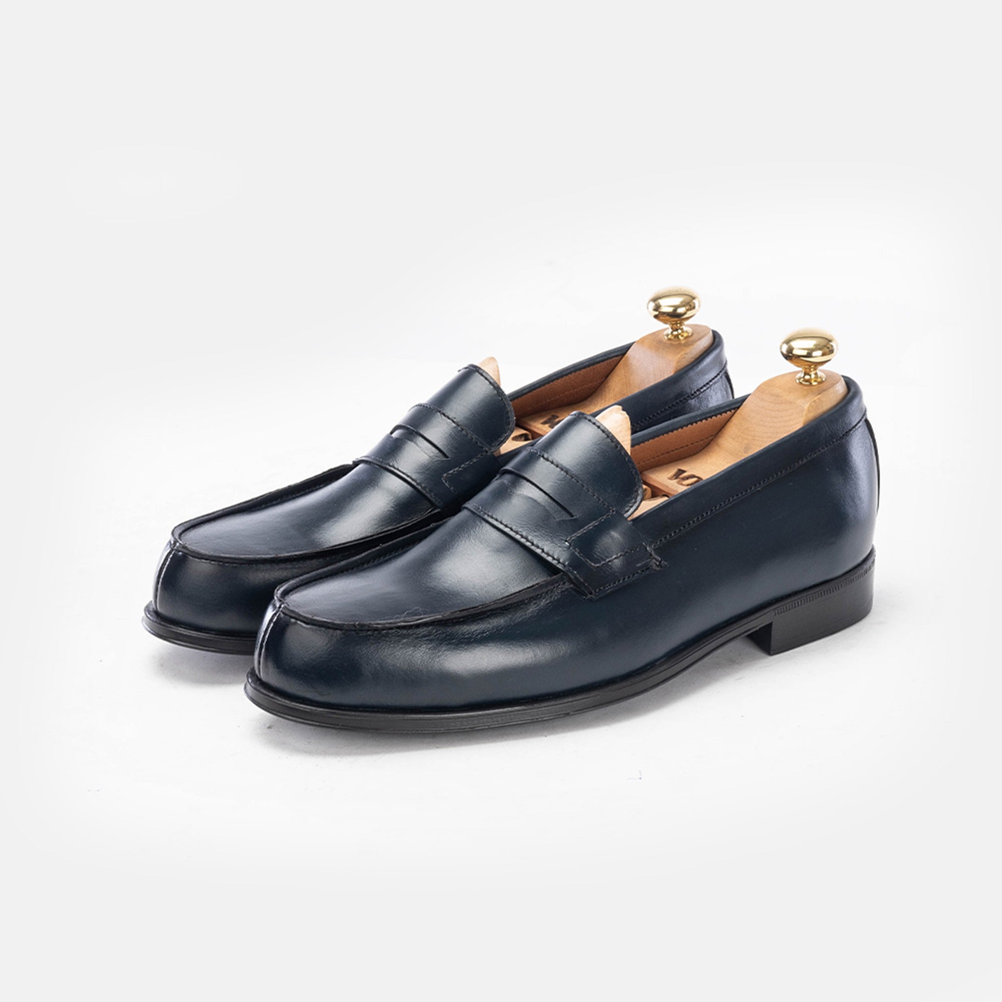 Volzak 5157 Mocassin penny en cuir Bleu