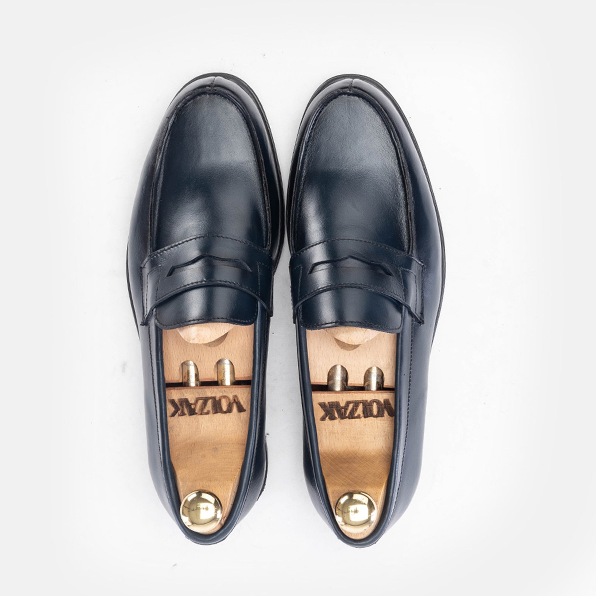 Volzak 5157 Mocassin penny en cuir Bleu