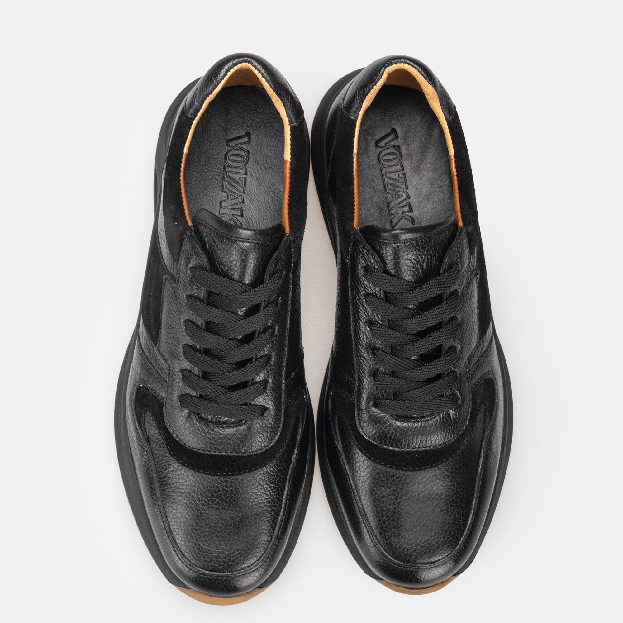 Volzak 3038 Basket en cuir Noir