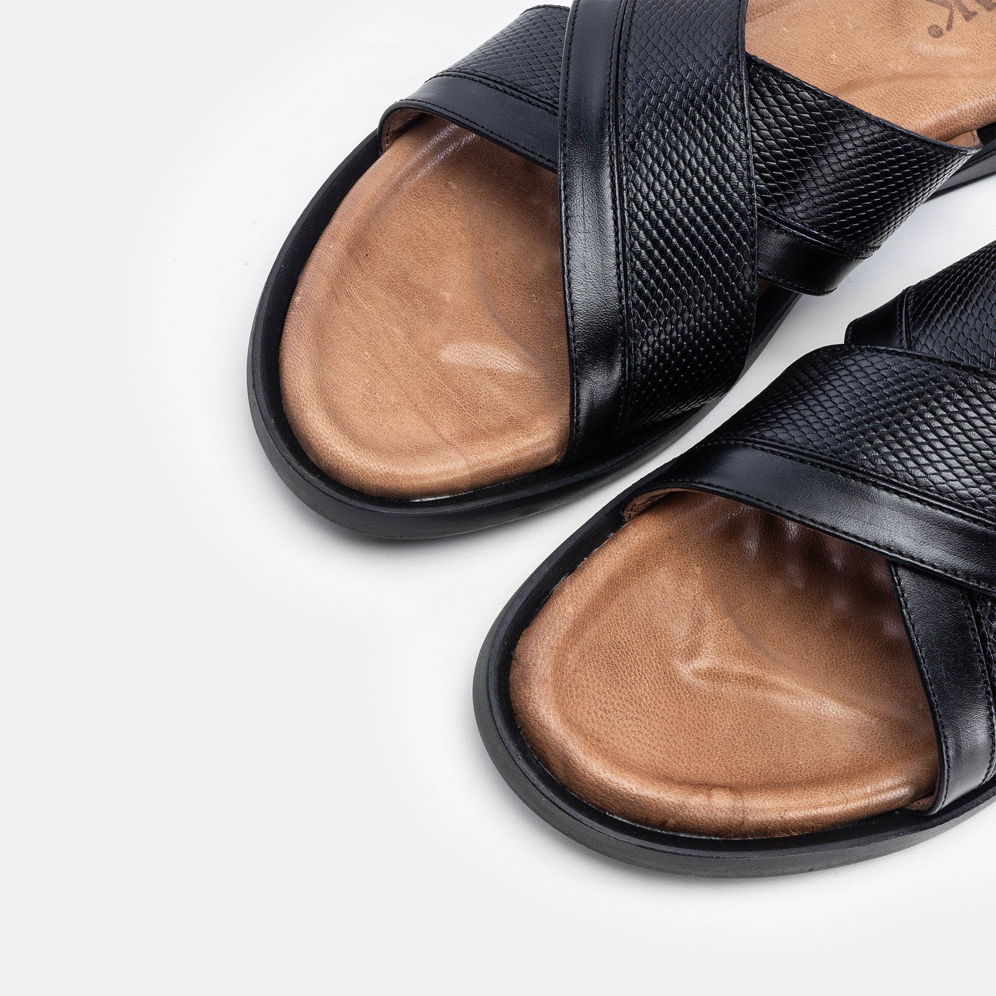 Volzak 5132 S Black Leather Sandal