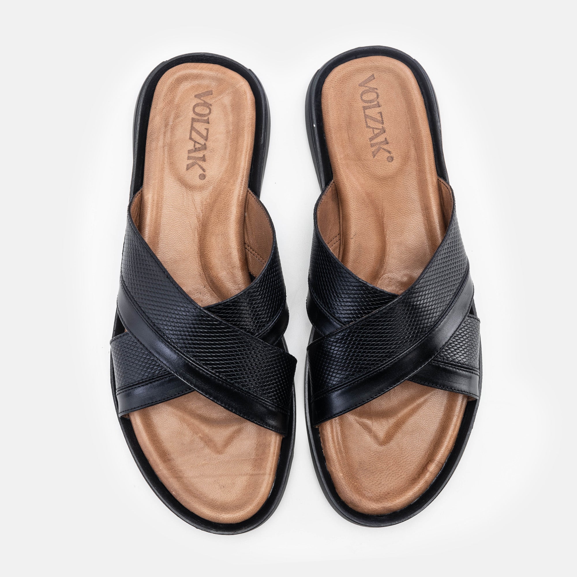 Volzak 5132 S Black Leather Sandal