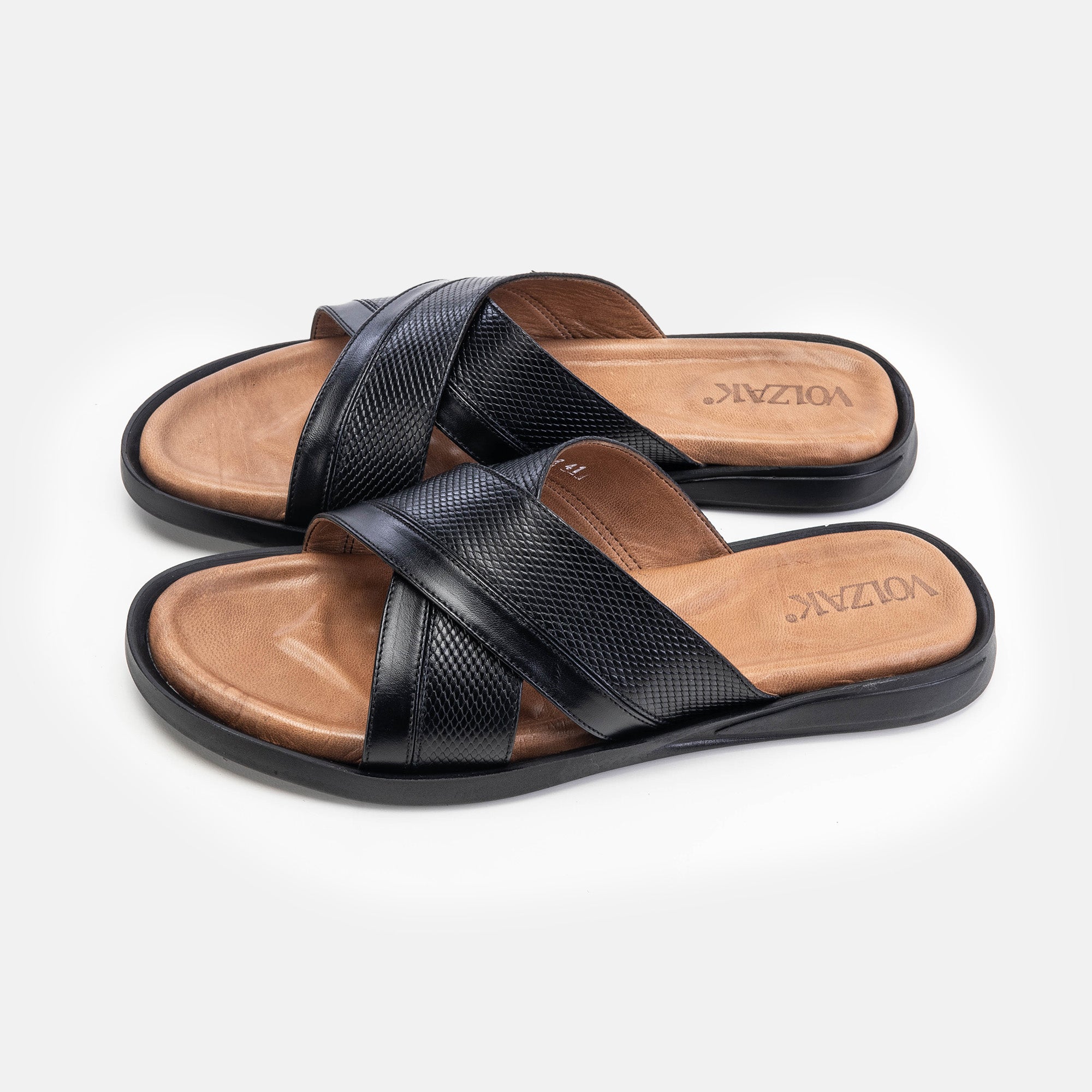 Volzak 5132 S Black Leather Sandal