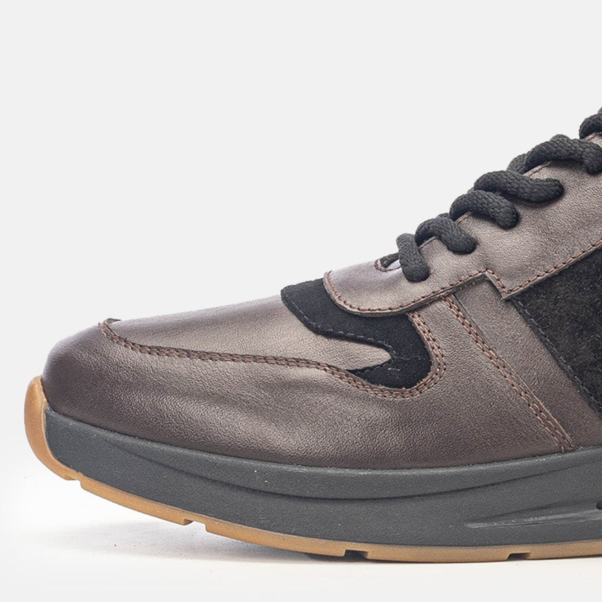 Volzak 3038 Basket en cuir Marron Noir