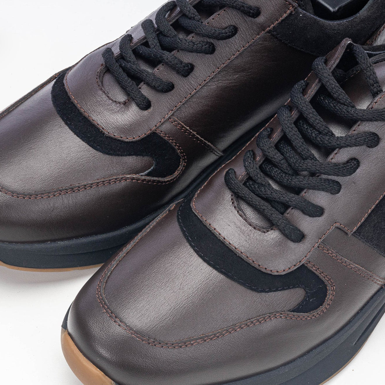 Volzak 3038 Basket en cuir Marron Noir