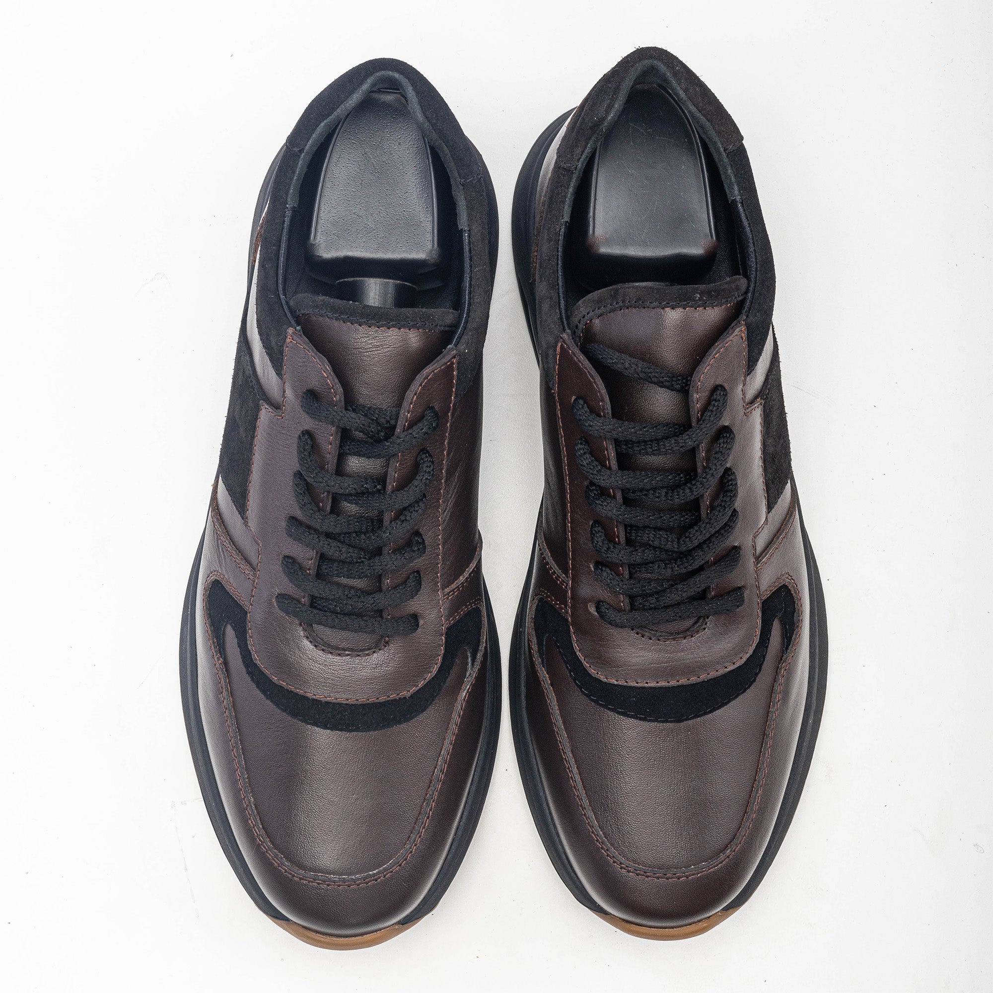 Volzak 3038 Basket en cuir Marron Noir