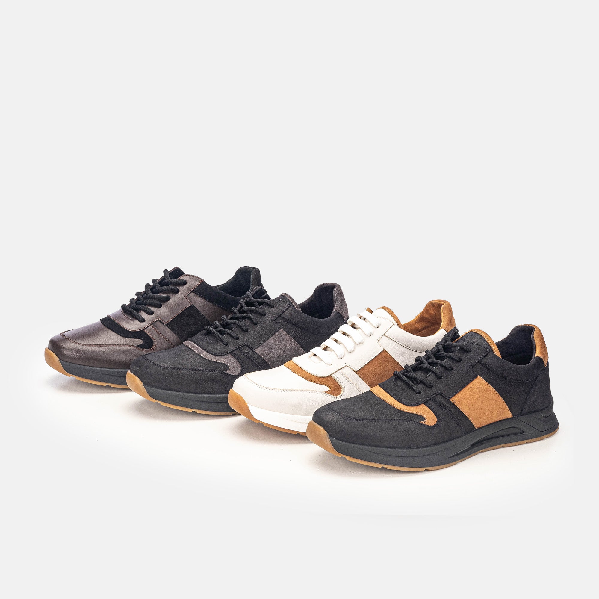 Volzak 3038 Basket en cuir Marron Noir