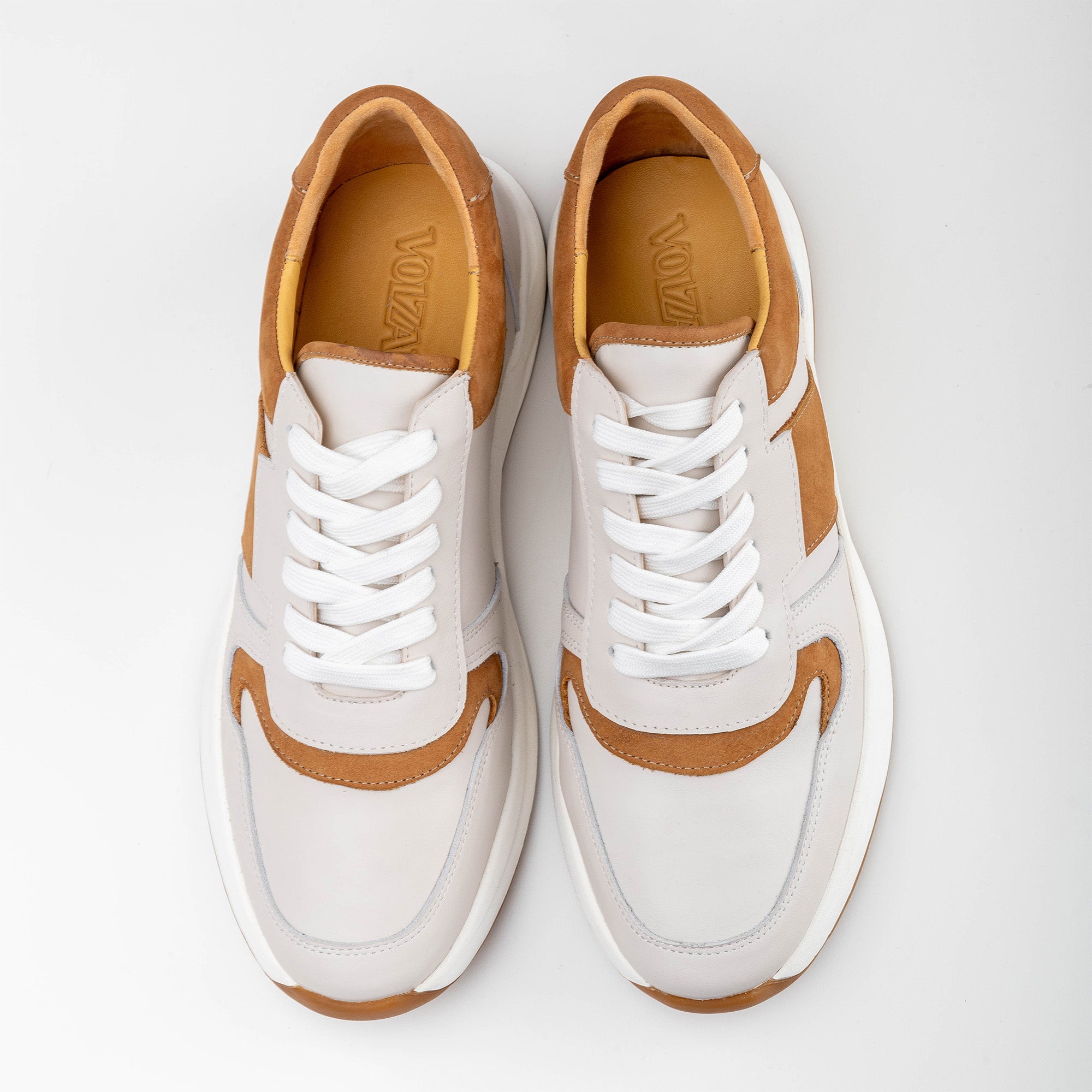 Volzak 3038 Basket en cuir Beige Camel