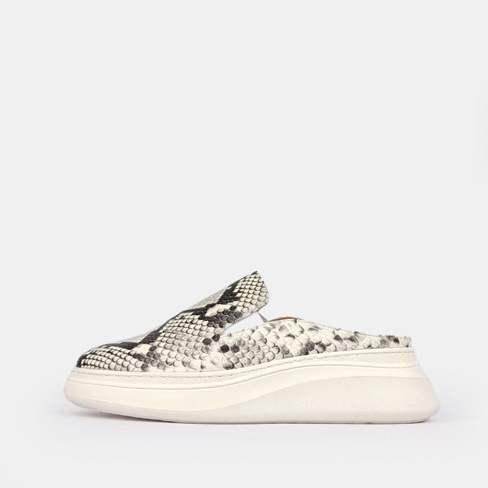 Volzak 02 Mule en cuir Beige & Noir