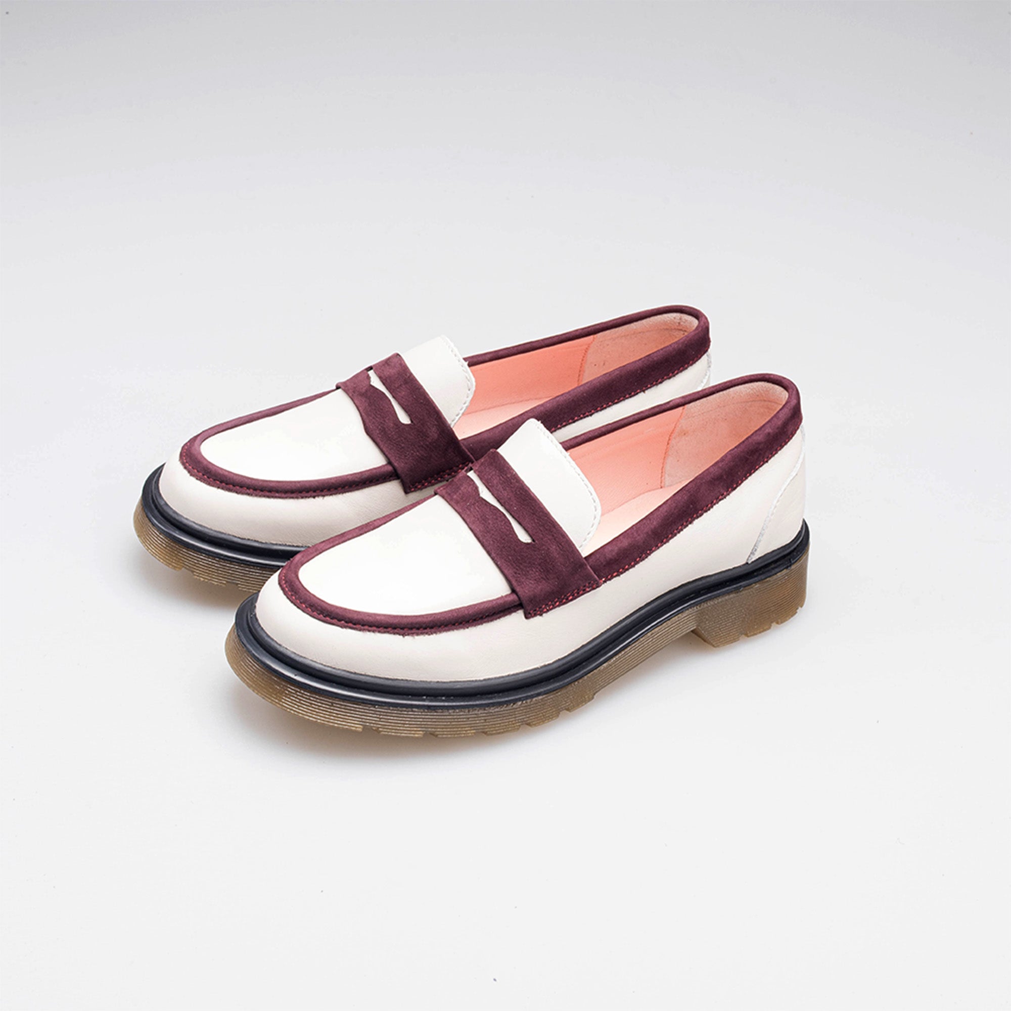Volzak 422 Beige Bordeaux Leather Shoe