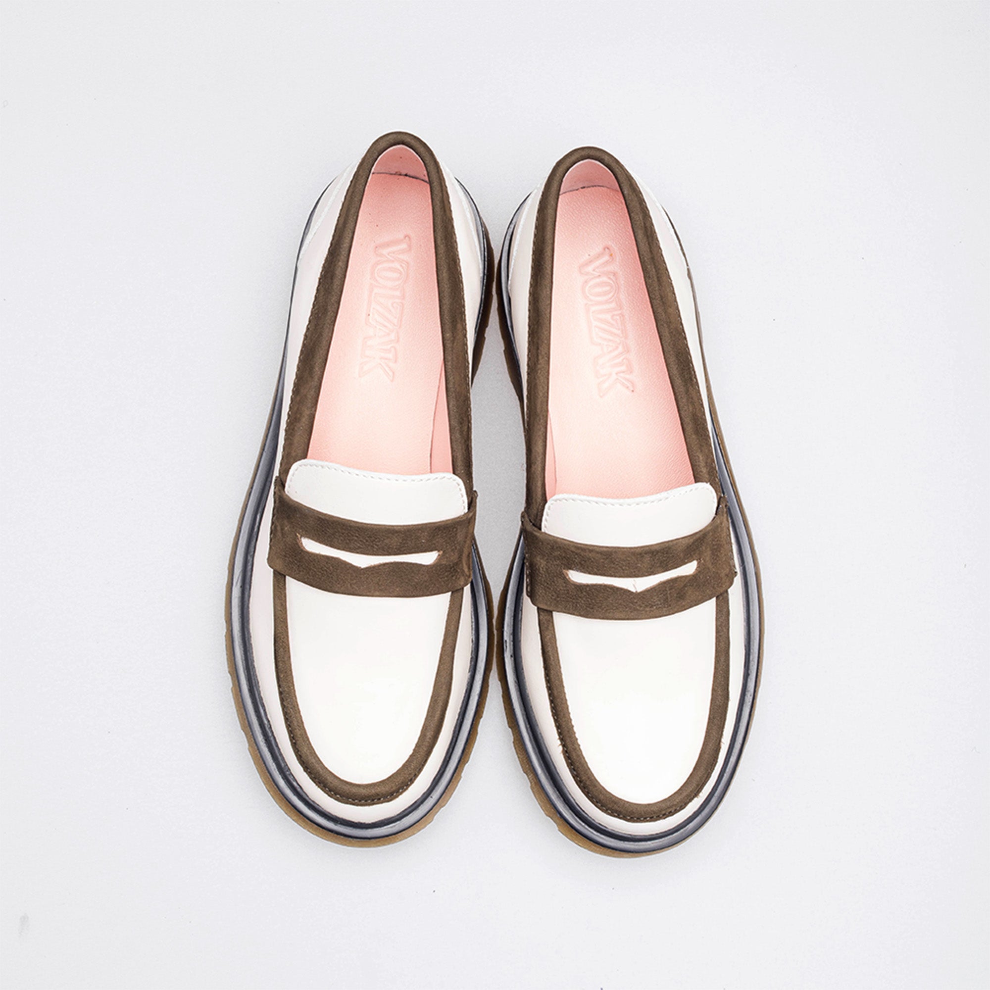 Volzak 422 Beige Green Leather Shoe