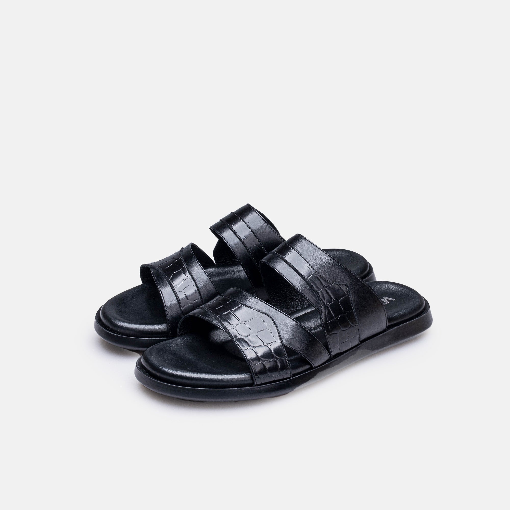 Volzak 5412 Black Leather Sandal