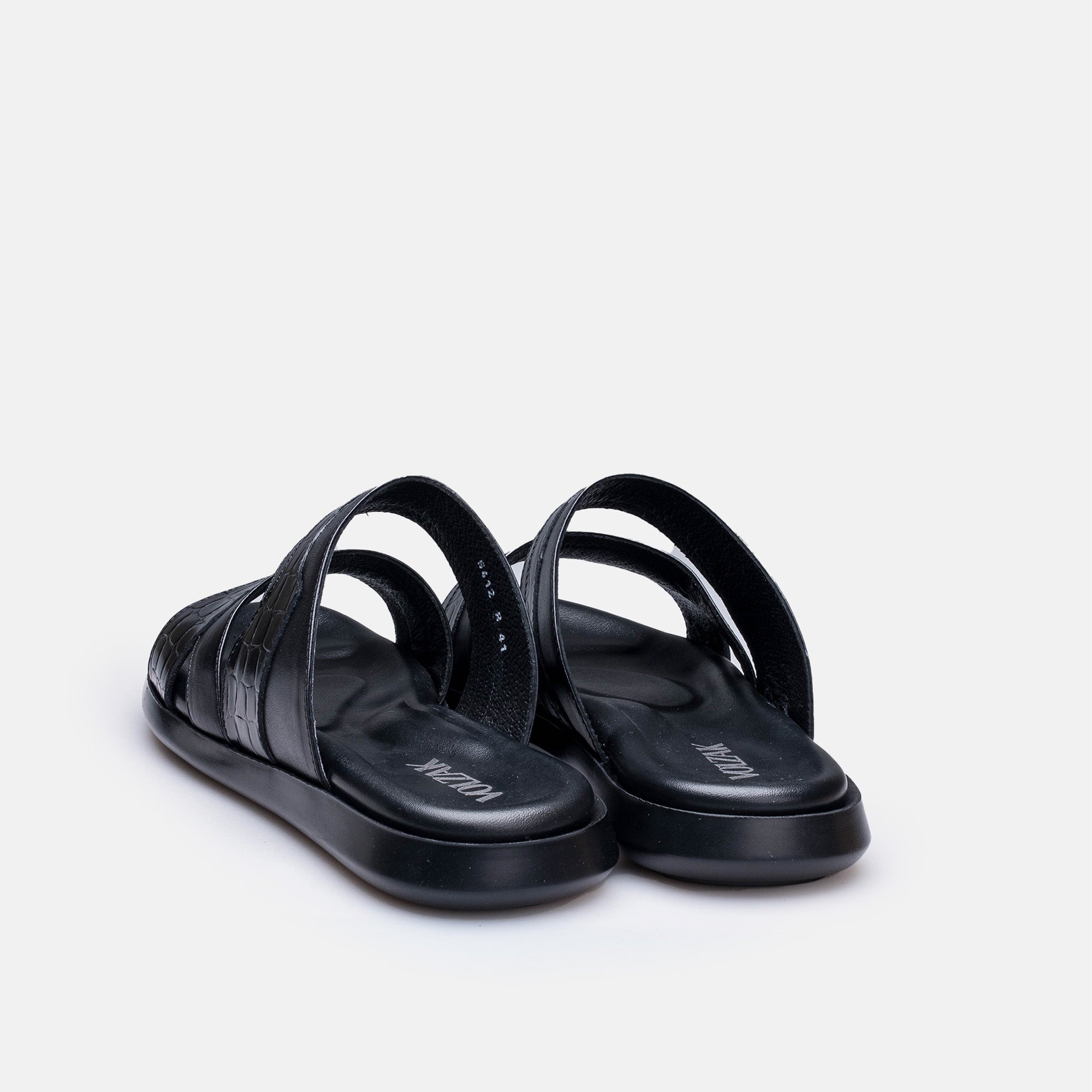 Volzak 5412 Black Leather Sandal
