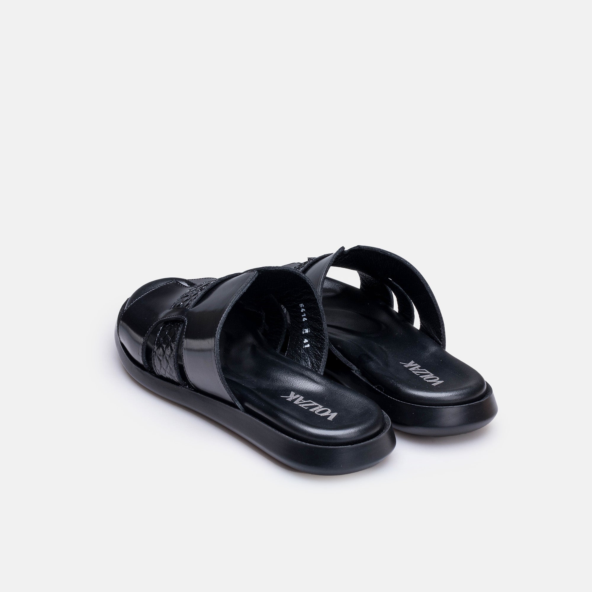 Volzak 5414 Sandale en cuir Démasquable Noir