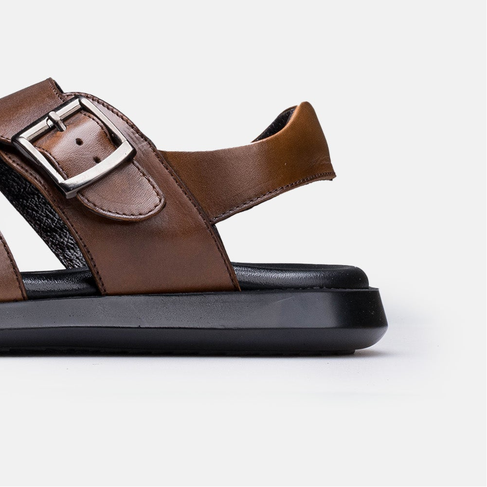 Volzak 5415 Sandale en cuir Marron Vintage