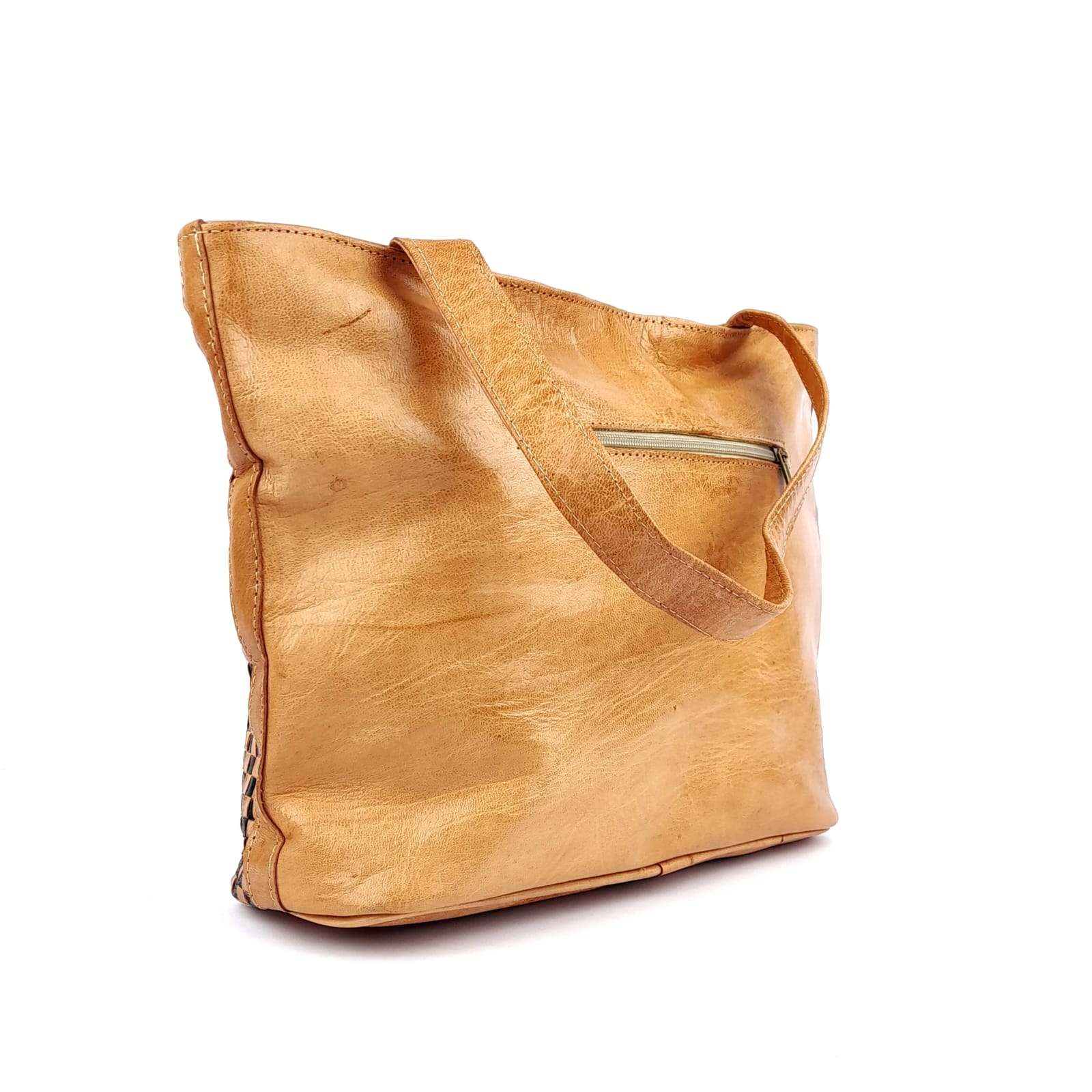 D34 Sac à Main En Cuir traditionnel Sable