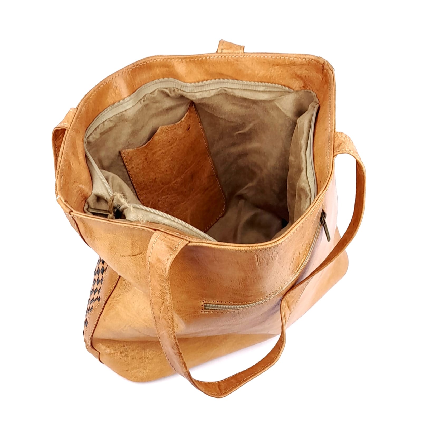 D34 Sac à Main En Cuir traditionnel Sable