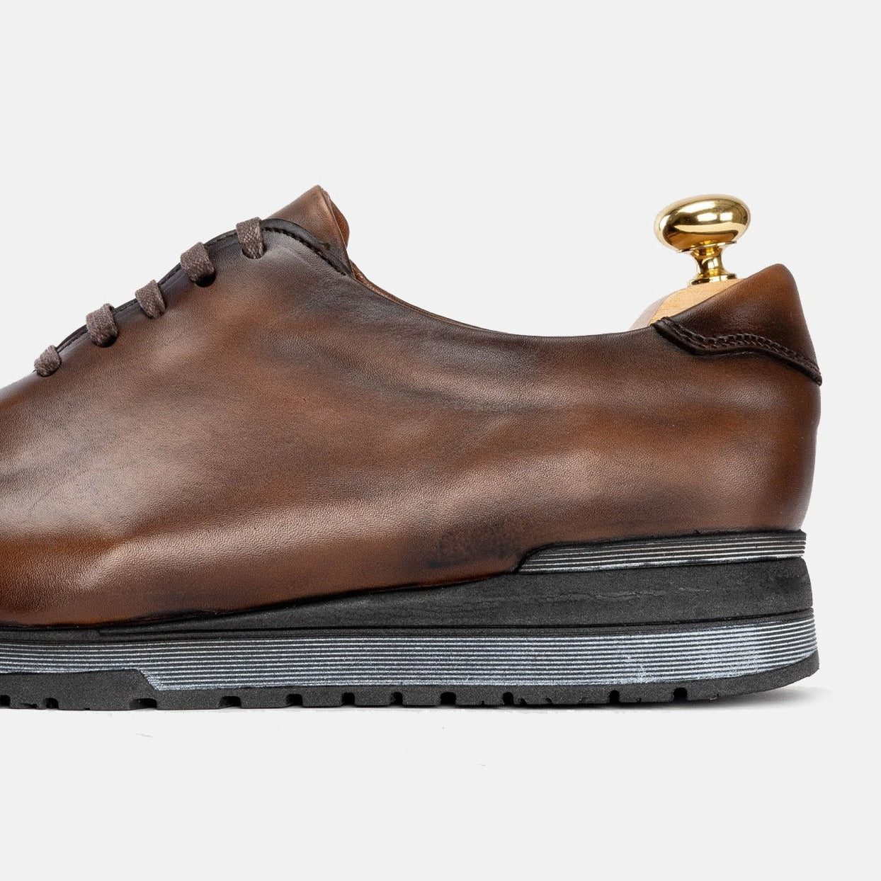 Volzak 5154 Basket en cuir Marron Vintage