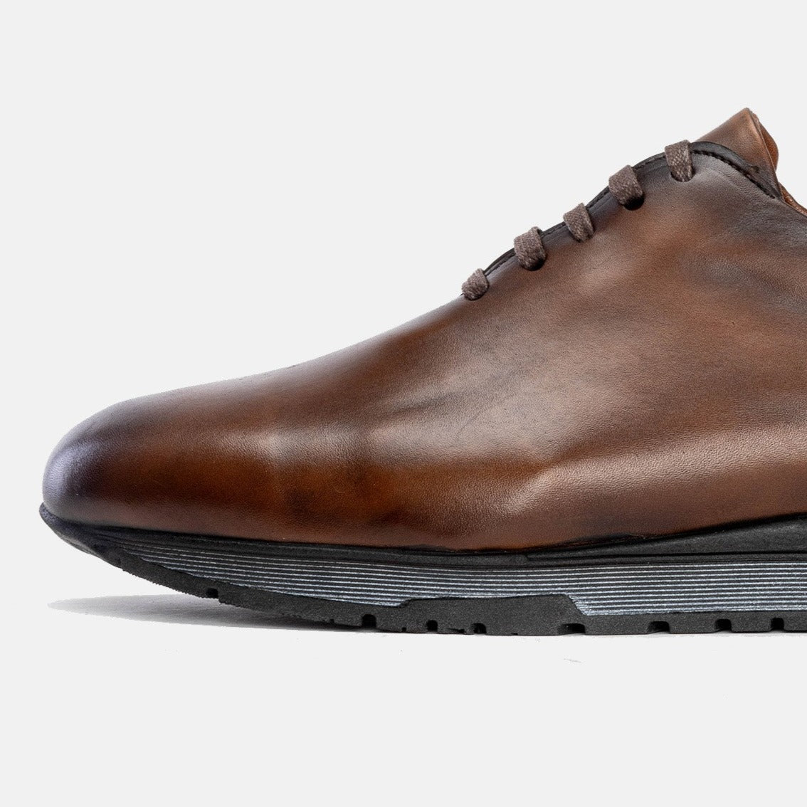 Volzak 5154 Basket en cuir Marron Vintage
