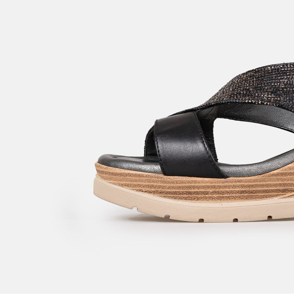 Volzak 5014 Sandale en cuir  Noir
