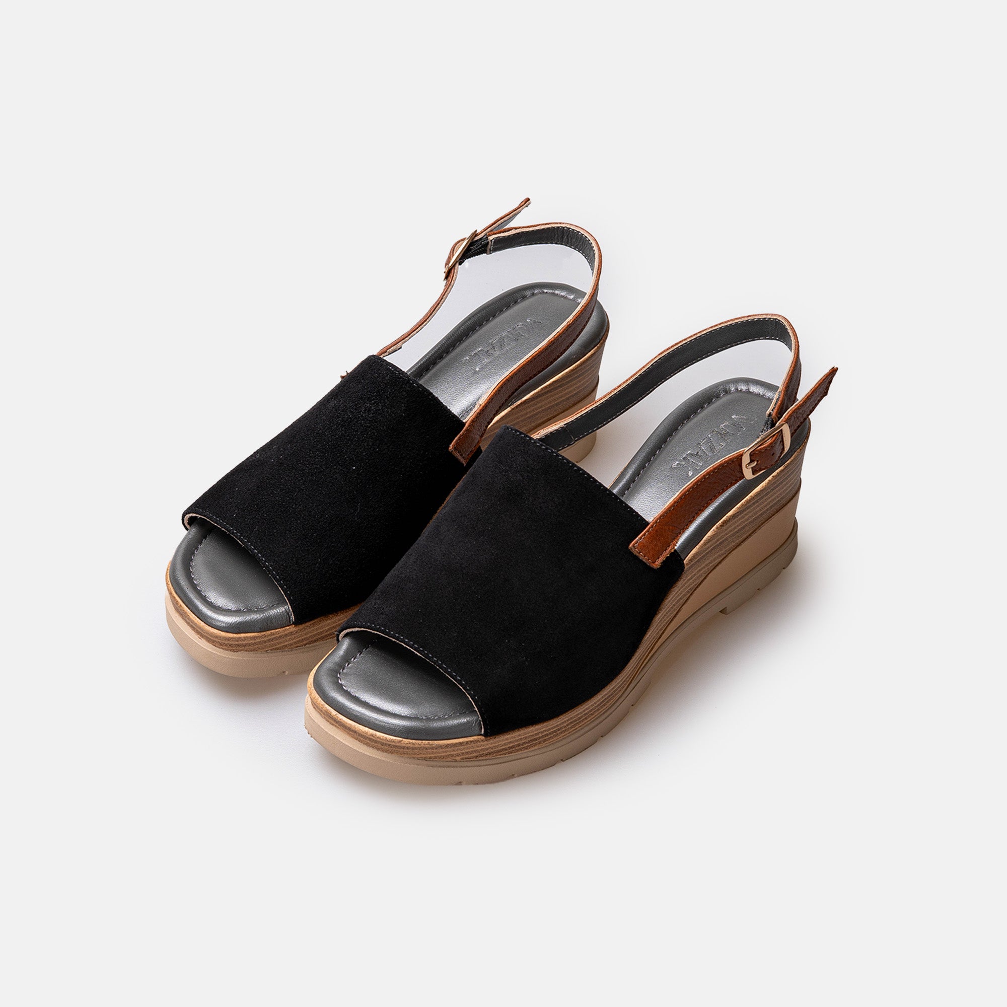 Volzak 5010 Sandale en daim Noir