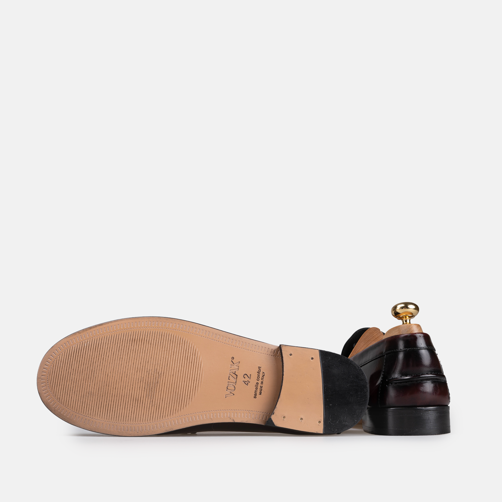 Volzak 315 Mocassin penny en cuir Démasquable Bordeaux