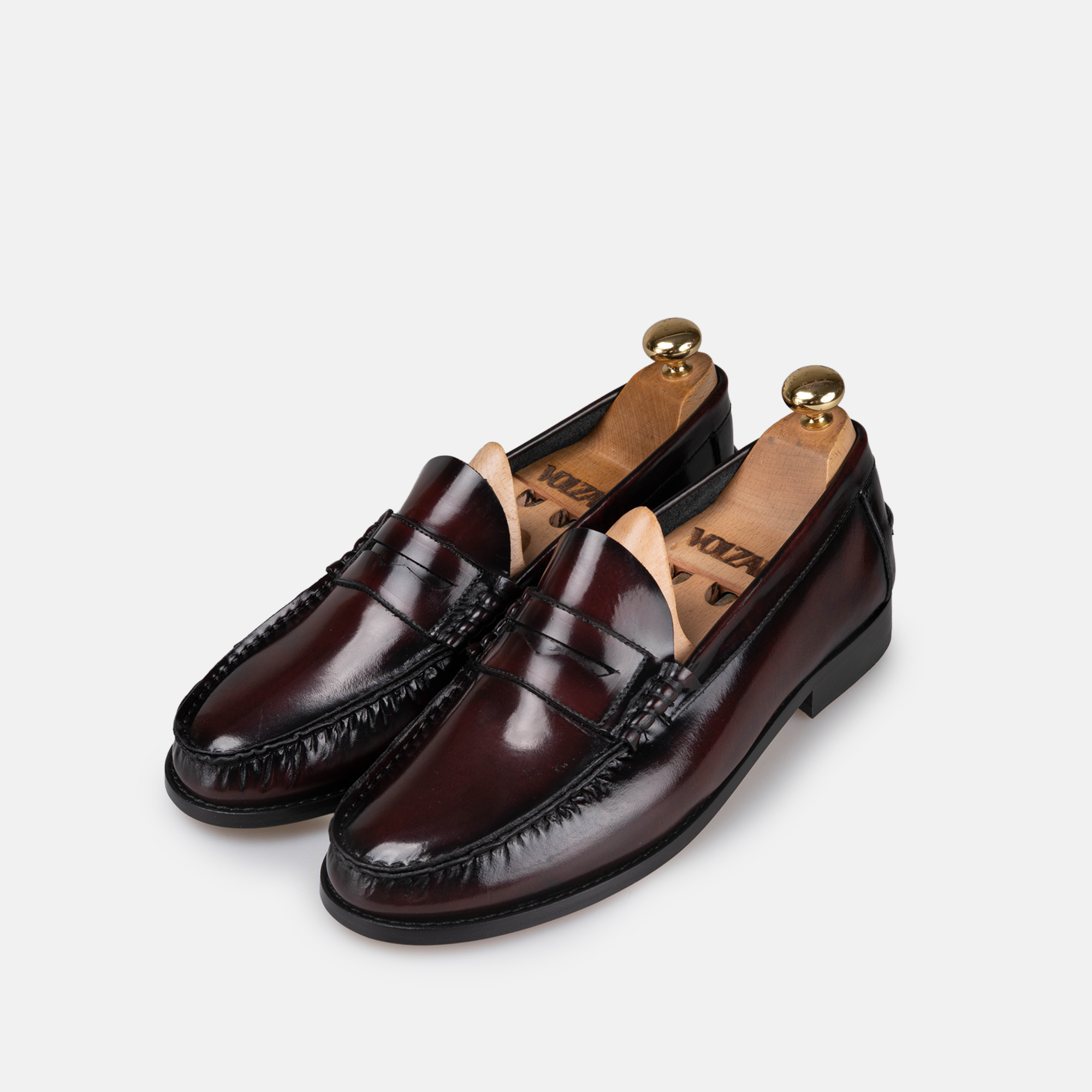Volzak 315 Mocassin penny en cuir Démasquable Bordeaux