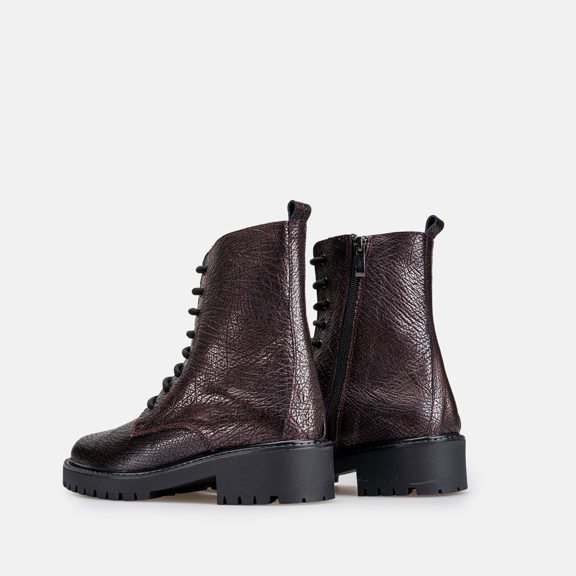 Volzak 4009 Bottine en cuir Bordeaux Grainé