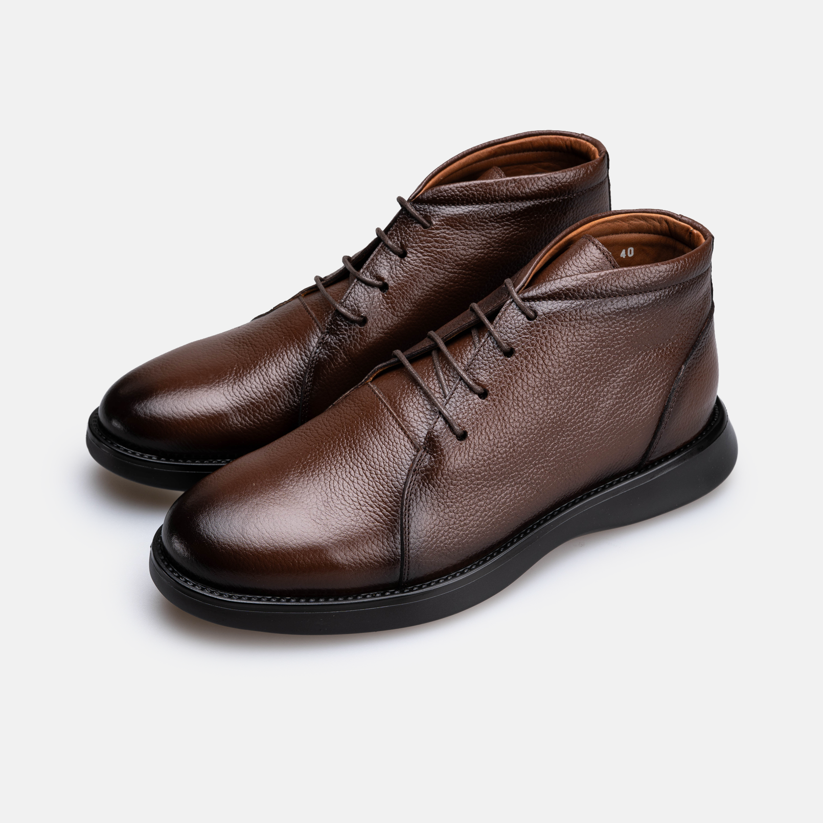 Volzak 5521 Bottine en cuir Marron Grainé