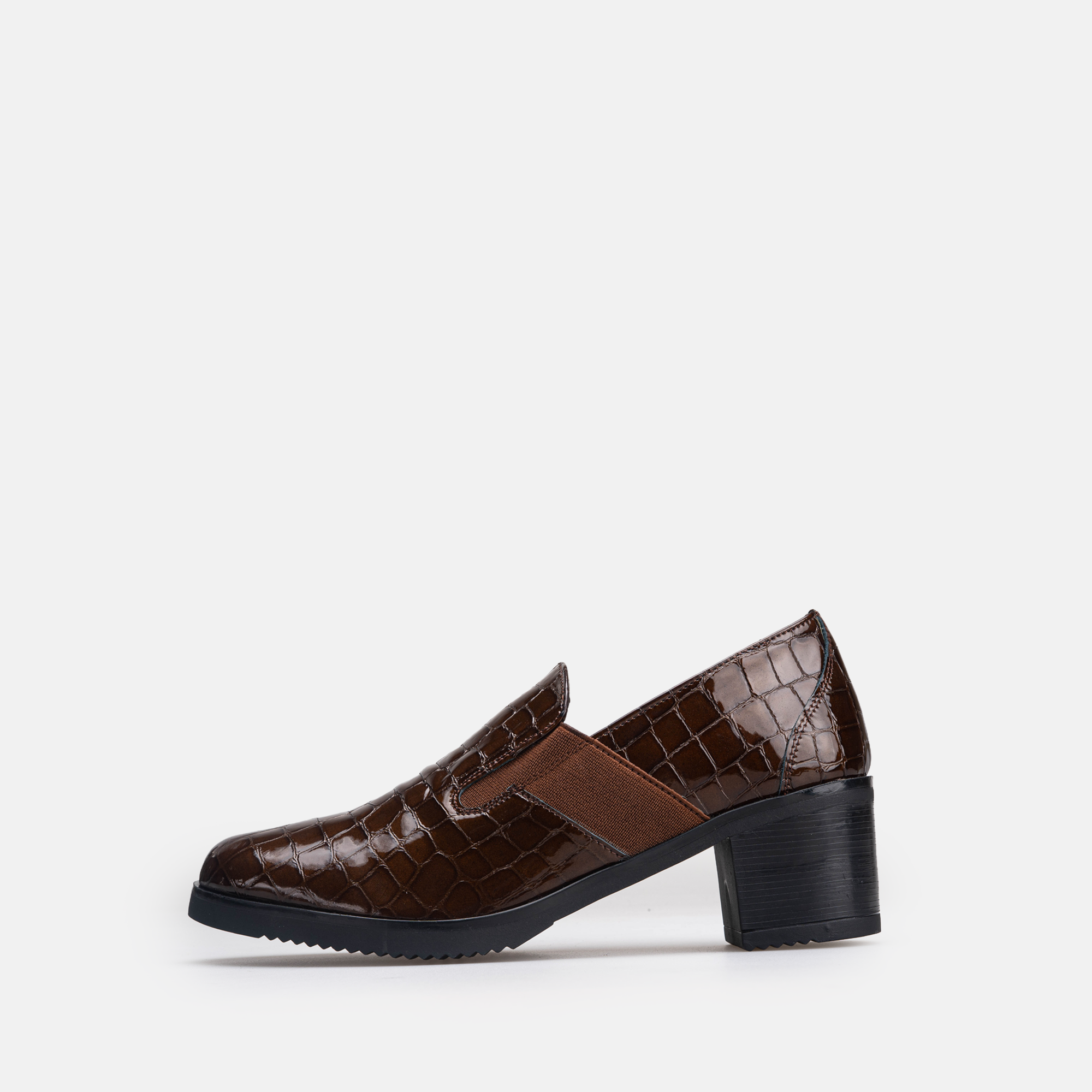 Volzak 535 chaussure en cuir Marron Serpent Vernis