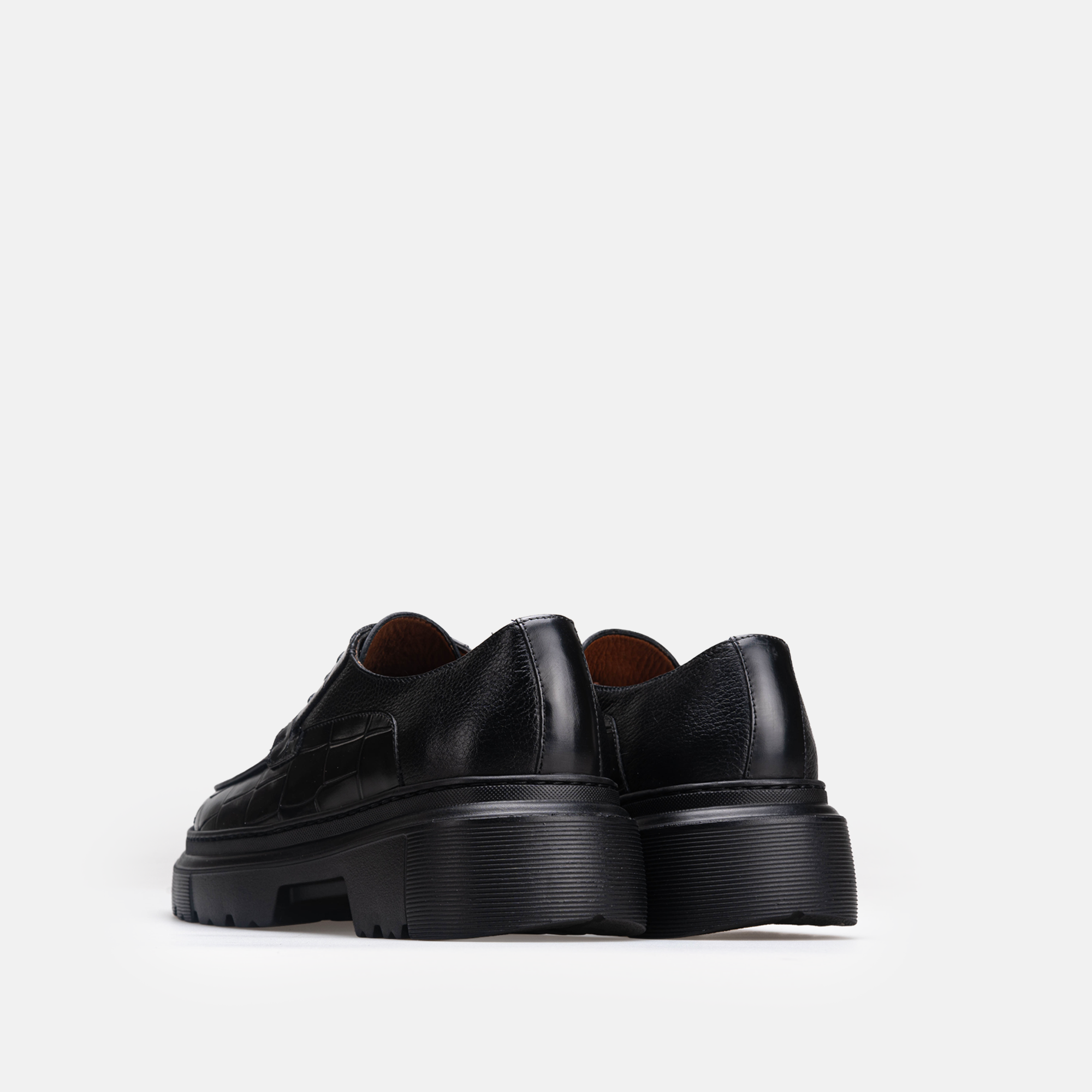 Volzak 5528 chaussure en cuir Noir Croco Grainé