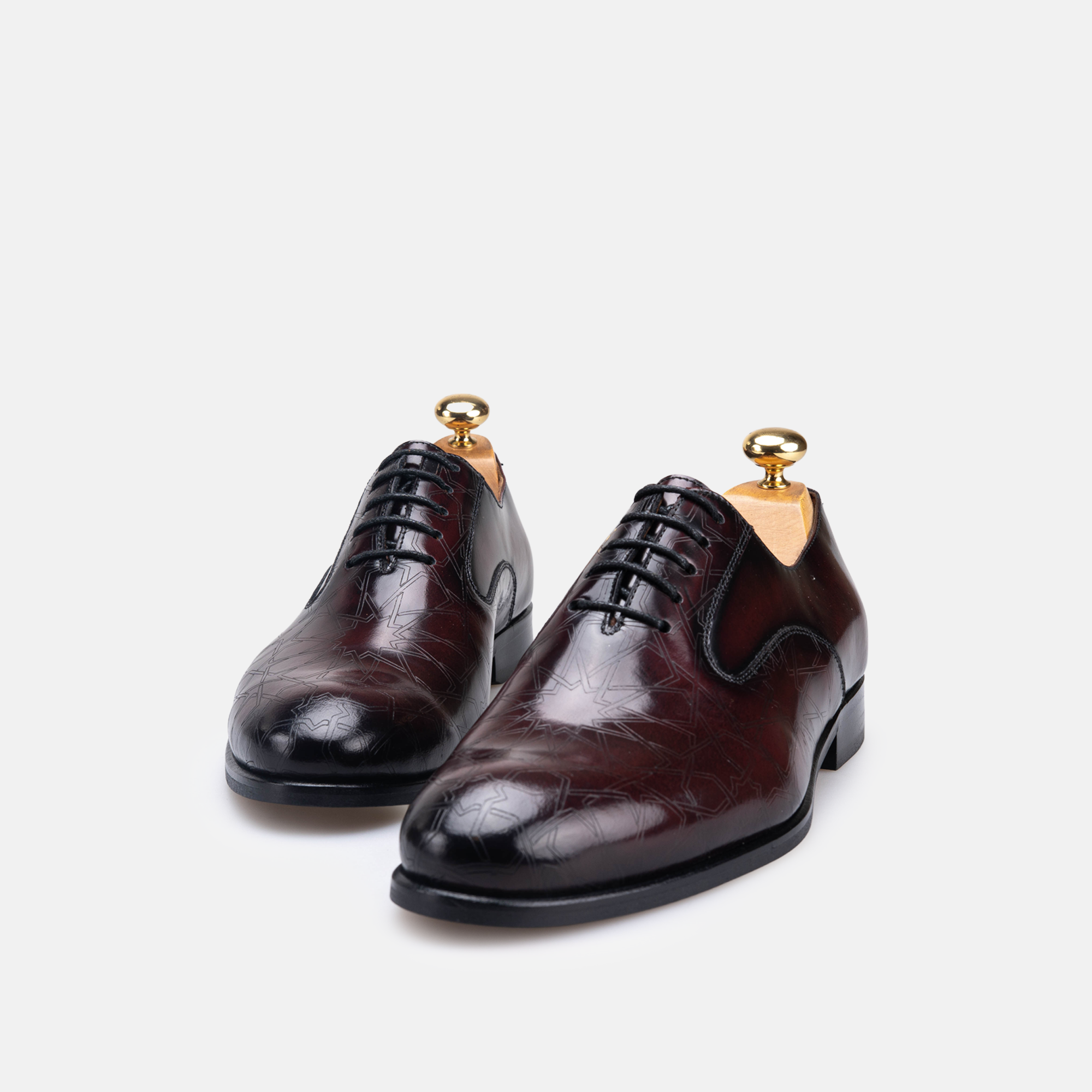 Édition limitée Volzak Zellige chaussure en cuir Bordeaux Démasquable