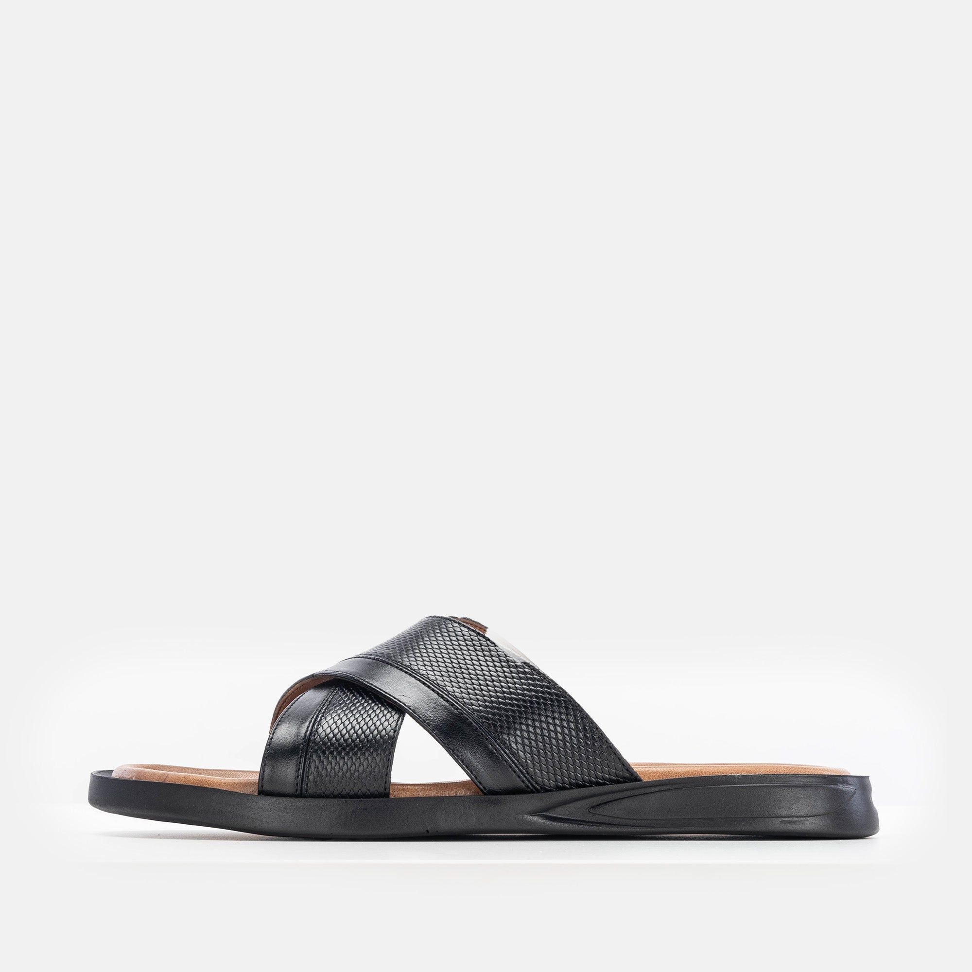 Volzak 5132 S Black Leather Sandal