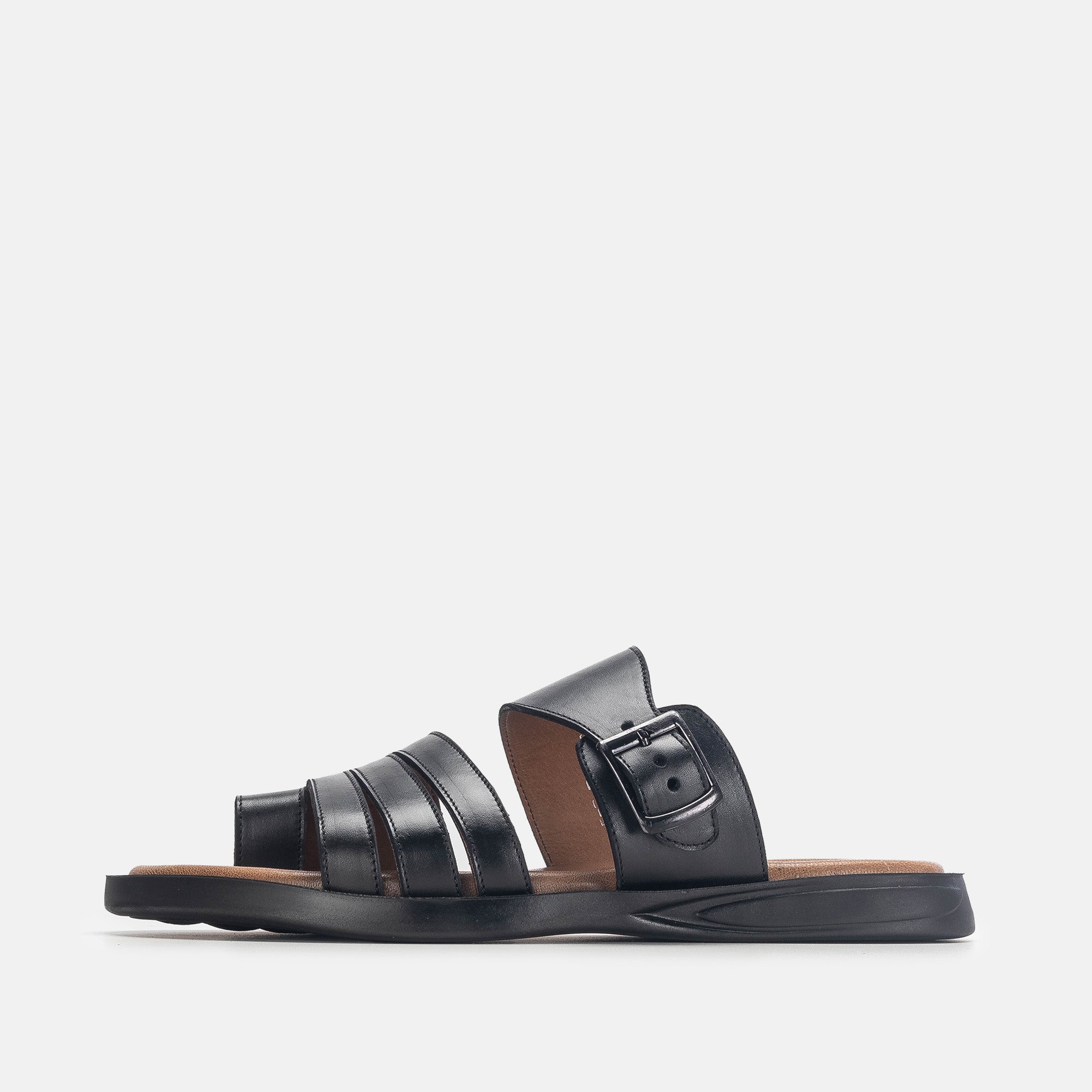 Volzak 5135 S Black Leather Sandal