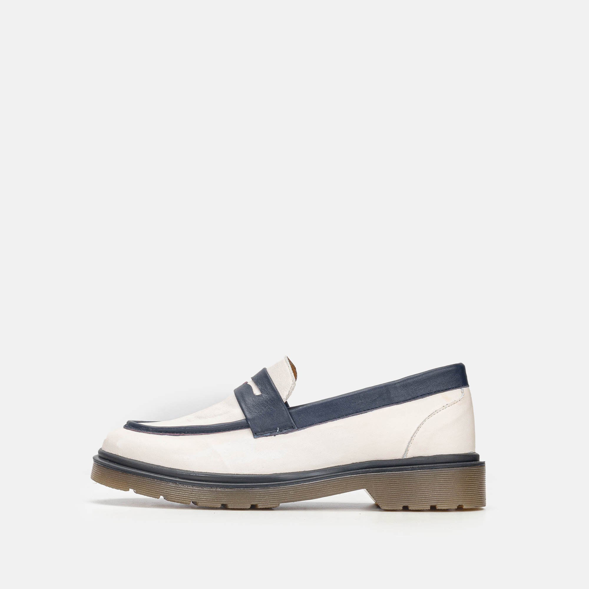 Volzak 422 Beige Blue Leather Shoe