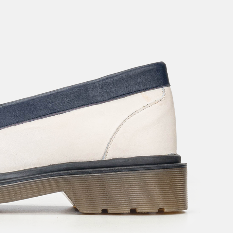 Volzak 422 Beige Blue Leather Shoe